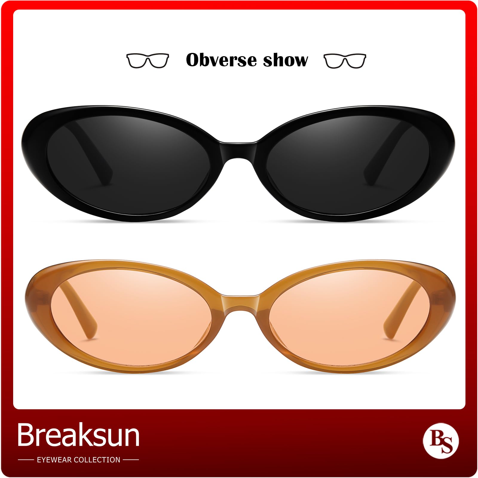Foto 5 pulgar | Gafas De Sol Breaksun Retro Oval 90s Vintage Para Mujer Y Hombre - Venta Internacional.