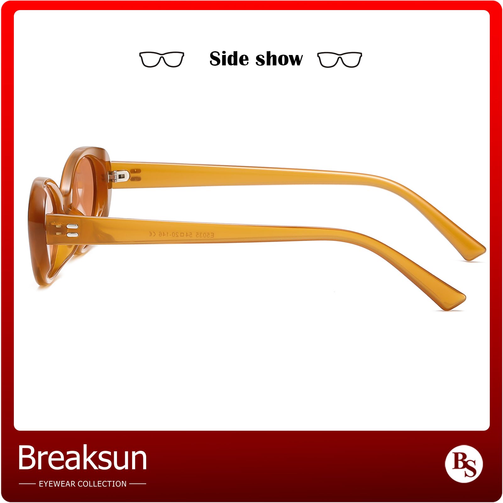 Foto 7 pulgar | Gafas De Sol Breaksun Retro Oval 90s Vintage Para Mujer Y Hombre - Venta Internacional.