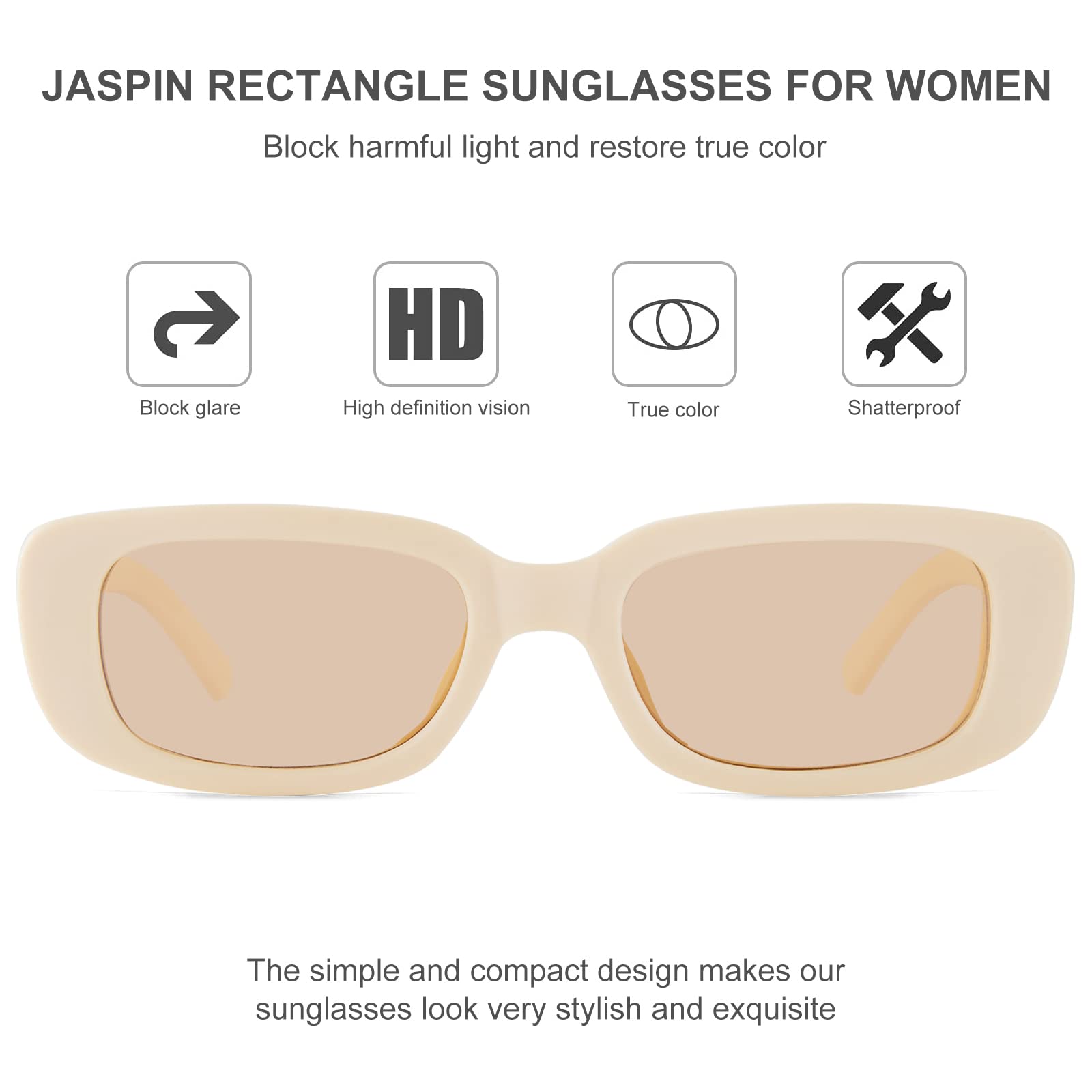 Foto 5 | Gafas De Sol Jaspin Y2k Rectangulares Uv400 Para Mujeres Y Hombres - Venta Internacional.