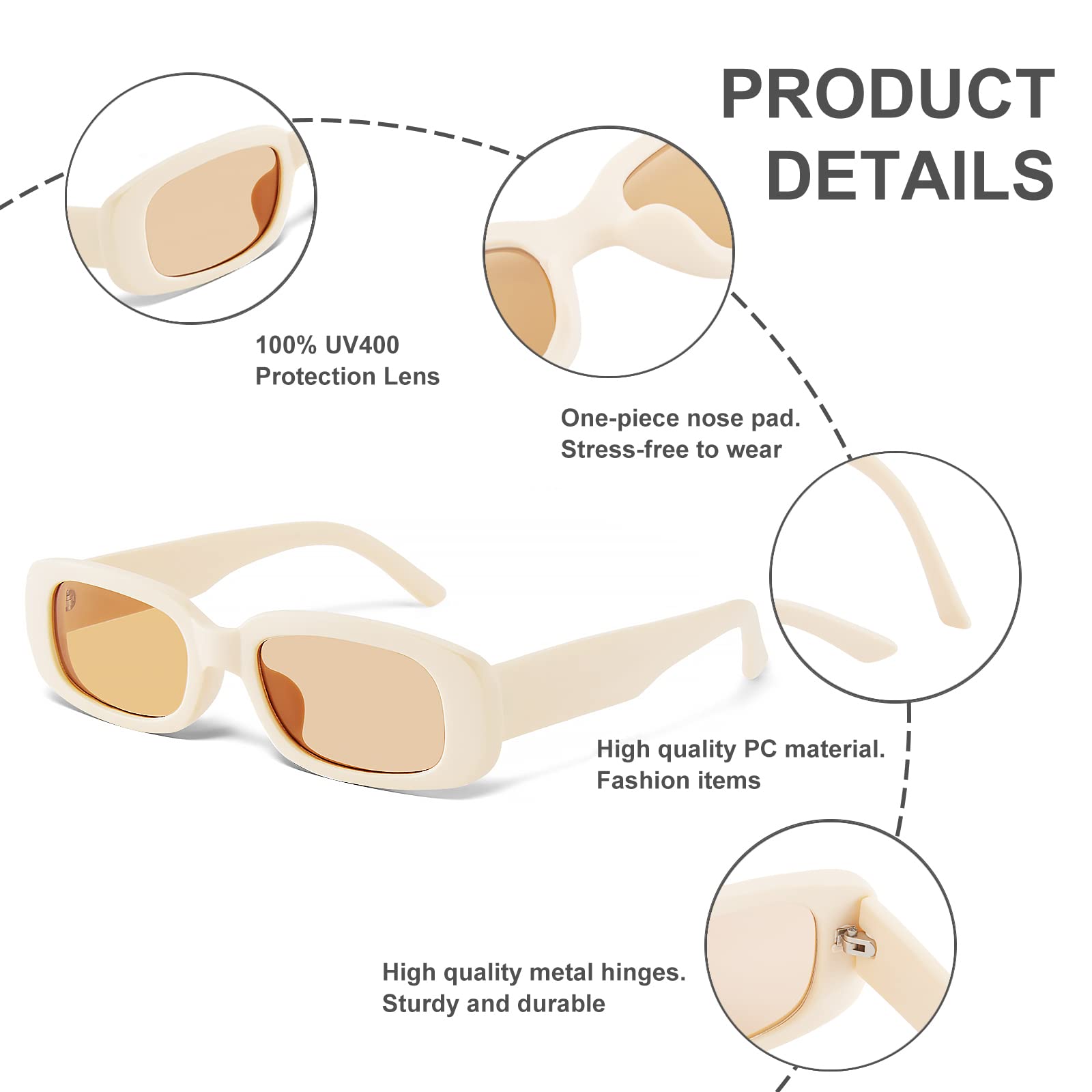 Foto 7 pulgar | Gafas De Sol Jaspin Y2k Rectangulares Uv400 Para Mujeres Y Hombres - Venta Internacional.