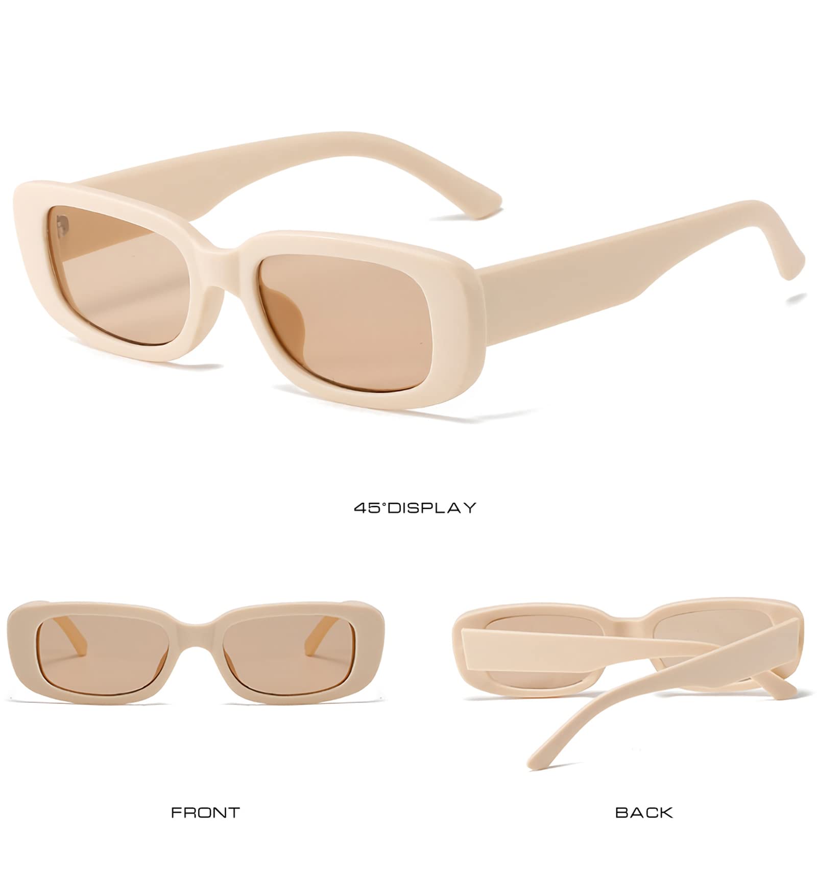 Foto 5 | Gafas De Sol Kuguaok Retro Rectangulares Uv400 Para Mujer Y Hombre  Paquete De 3 - Venta Internacional.