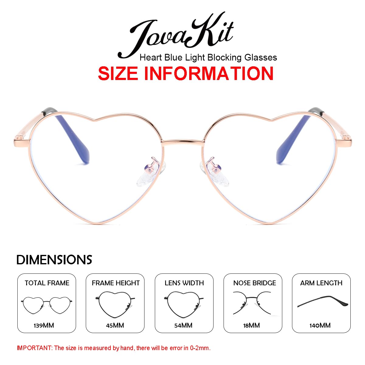 Foto 2 | Gafas De Sol Jovakit Polarized Heart Para Mujer Con Montura En Oro Rosa - Venta Internacional.