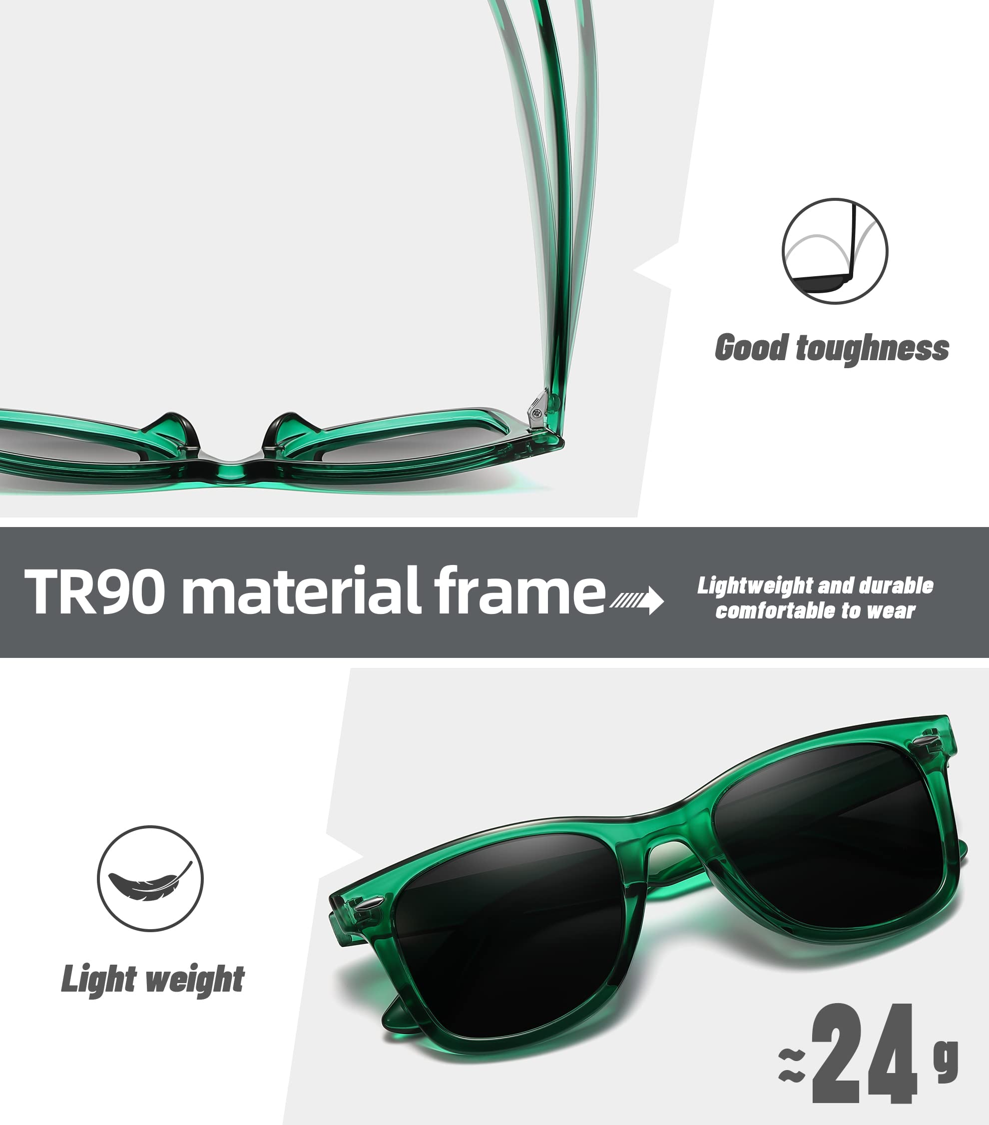 Foto 6 pulgar | Gafas De Sol Meetsun Classic Retro Square Polarizadas Uv400 - Venta Internacional.