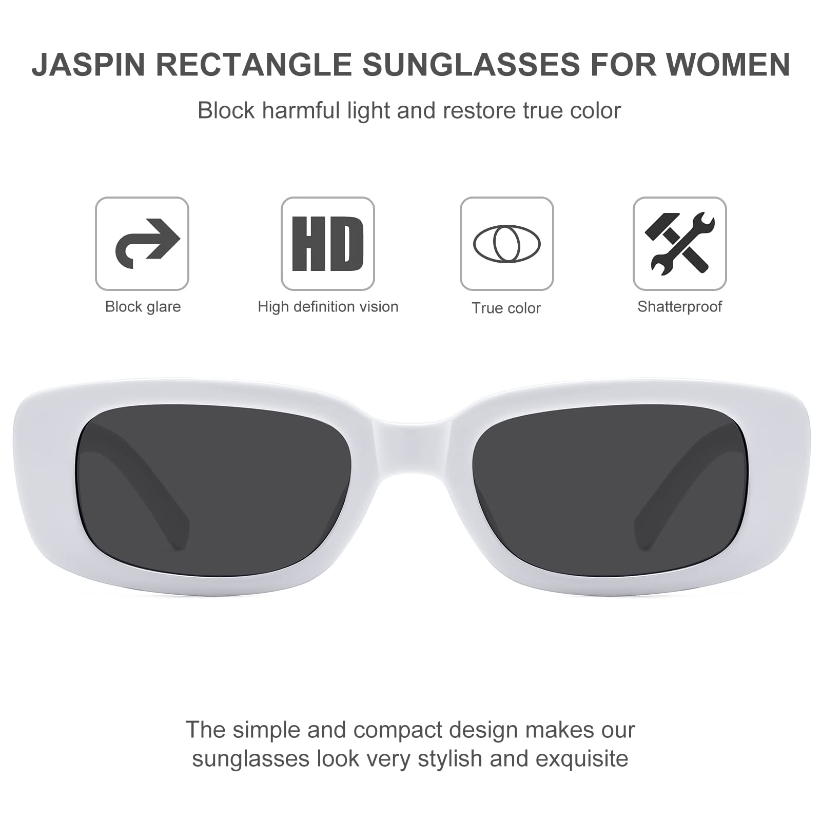 Foto 6 pulgar | Gafas De Sol Jaspin Y2k Rectangulares Uv400 Para Mujeres Y Hombres - Venta Internacional.