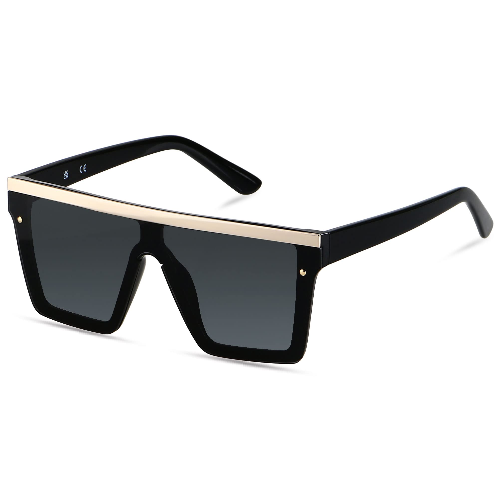 Foto 2 pulgar | Gafas De Sol Lyzoit Cuadradas De Gran Tamaño Sin Montura Uv400 Negras - Venta Internacional.