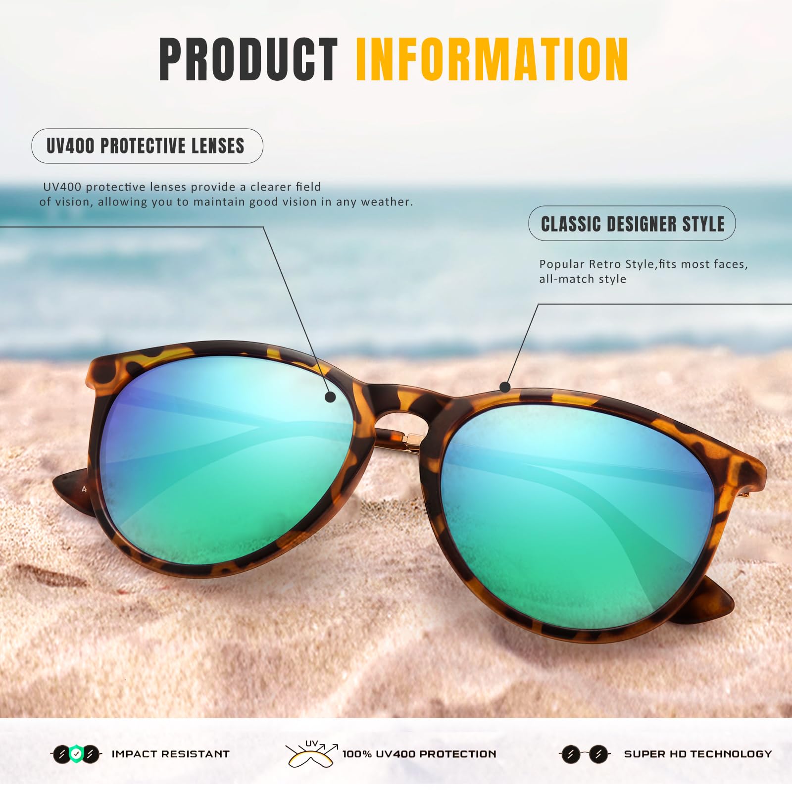 Foto 5 pulgar | Gafas De Sol Chbp Polarizadas Con Protección Uv400  Lente Redonda Retro - Venta Internacional.
