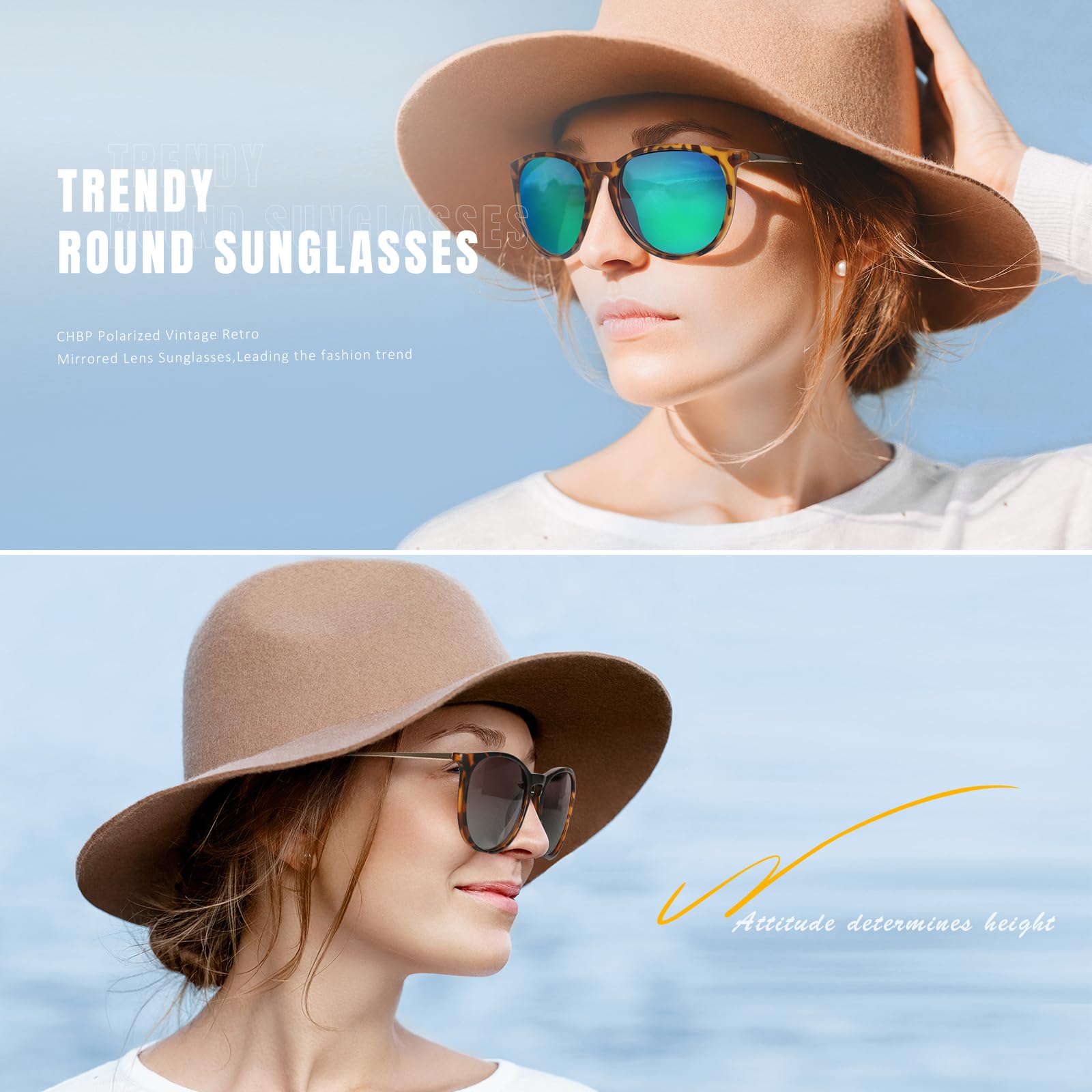 Foto 7 pulgar | Gafas De Sol Chbp Polarizadas Con Protección Uv400  Lente Redonda Retro - Venta Internacional.