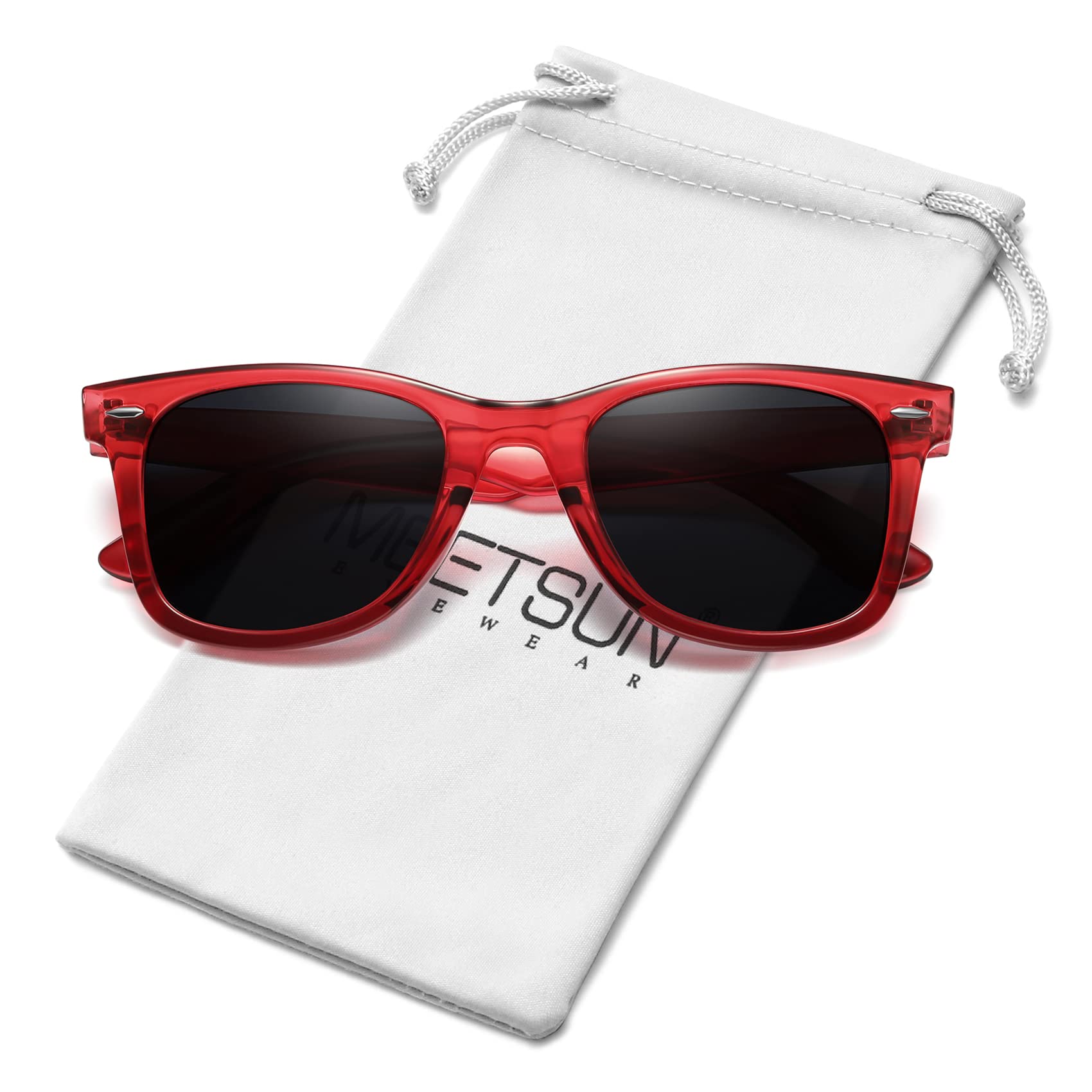 Foto 2 pulgar | Gafas De Sol Meetsun Classic Retro Square Polarizadas Uv400 Rojas - Venta Internacional.