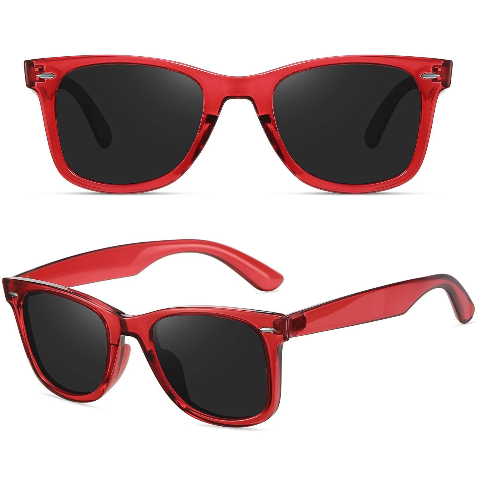 Foto 4 pulgar | Gafas De Sol Meetsun Classic Retro Square Polarizadas Uv400 Rojas - Venta Internacional.