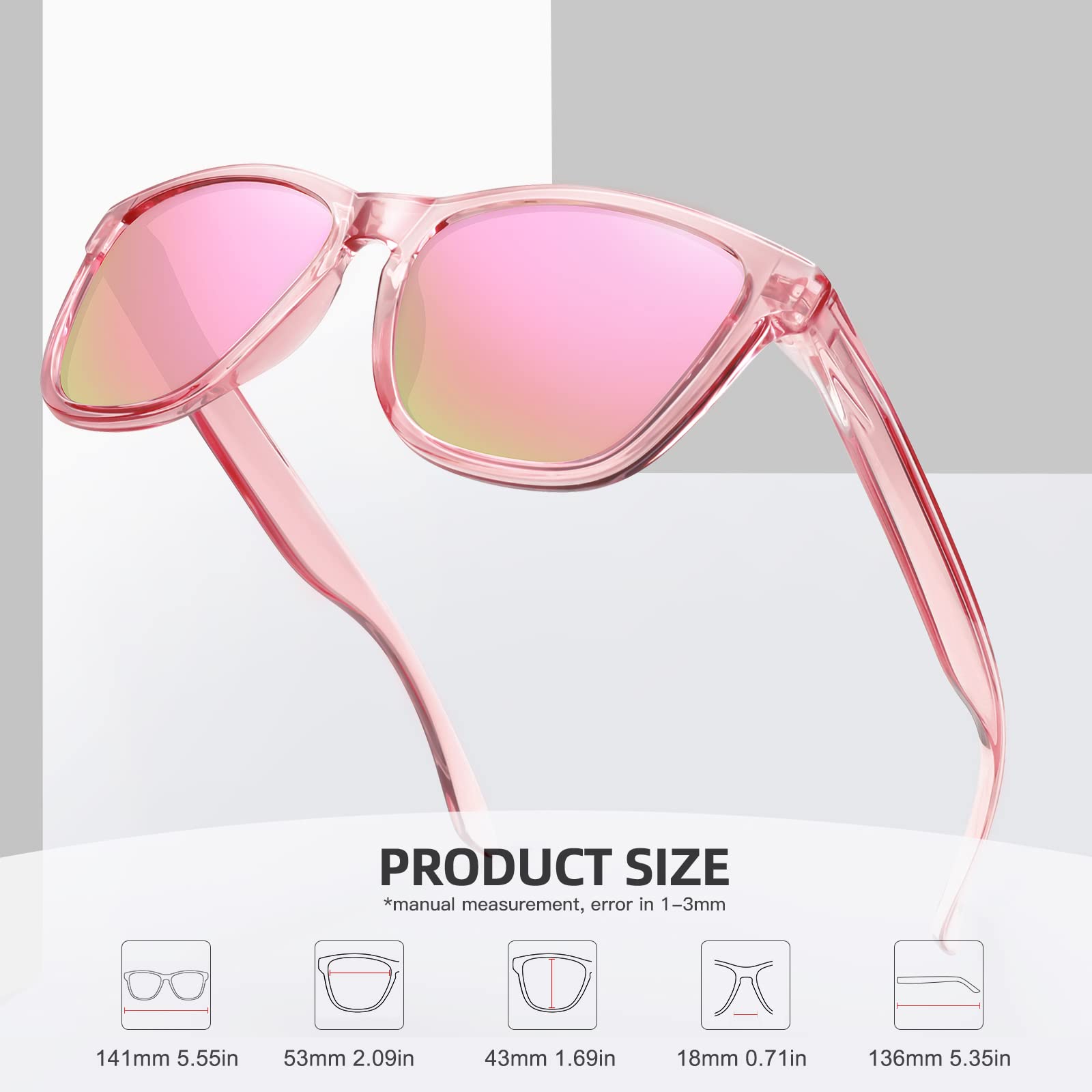 Foto 5 pulgar | Gafas De Sol Meetsun Polarized Trendy Retro Pink Para Mujeres Y Hombres - Venta Internacional.