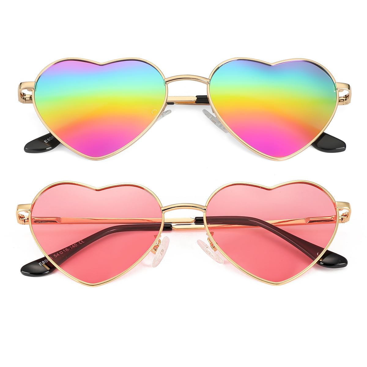 Foto 1 | Gafas De Sol Jovakit Polarized Heart Para Mujer Con Montura Dorada - Venta Internacional.