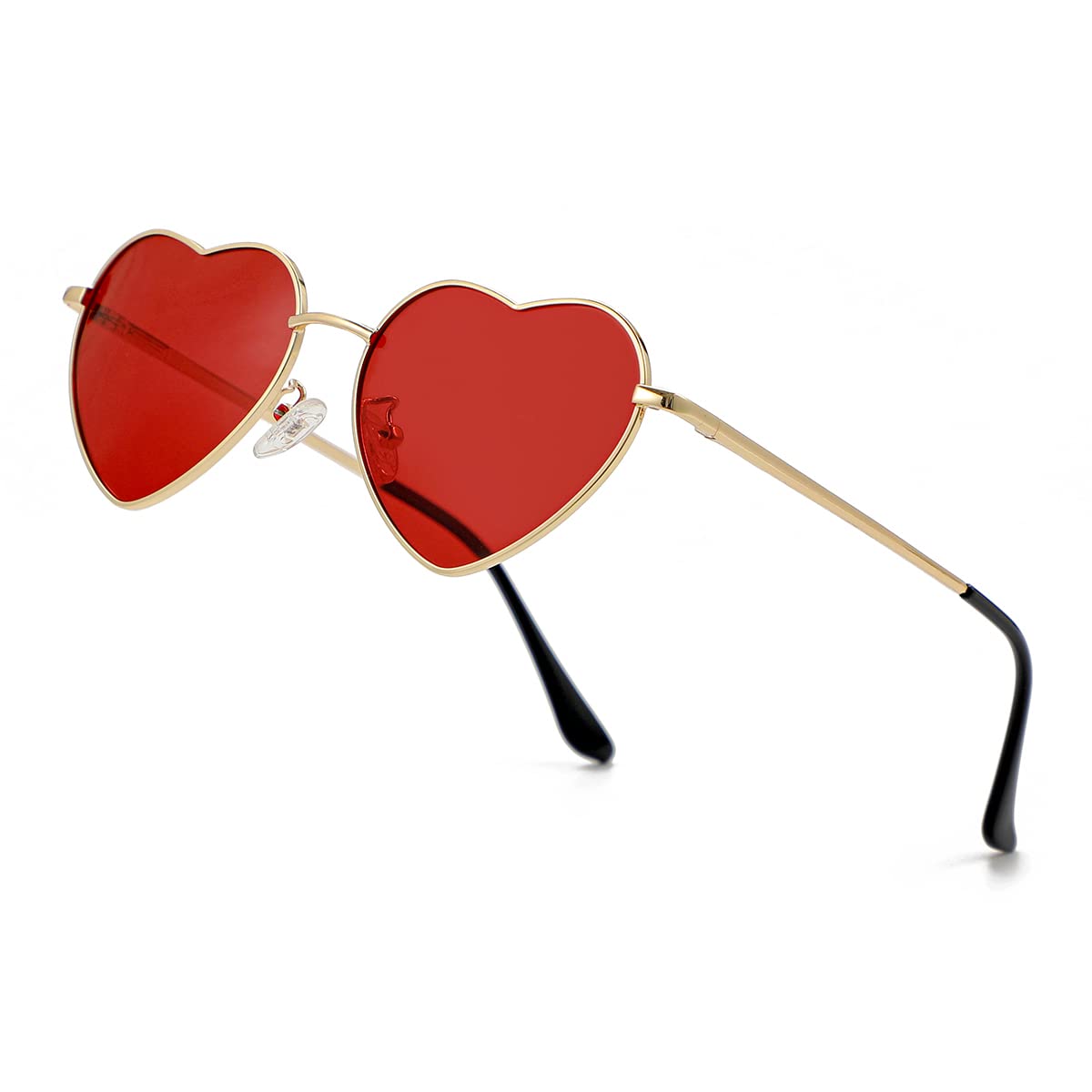 Foto 2 pulgar | Gafas De Sol Jovakit Polarized Heart Para Mujer Doradas/rojas - Venta Internacional.