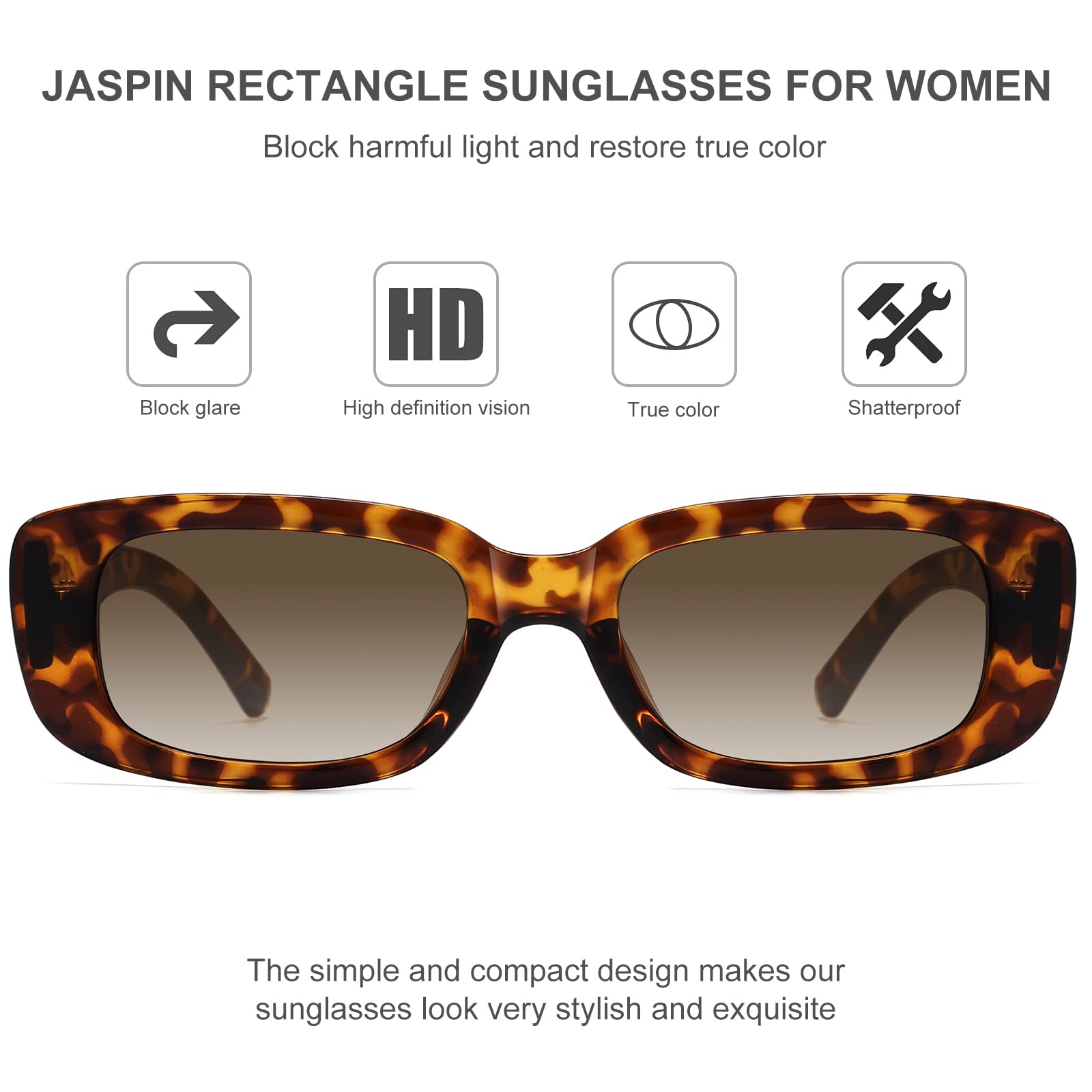 Foto 5 | Gafas De Sol Jaspin Y2k Rectangulares Uv400 Para Mujeres Y Hombres - Venta Internacional.