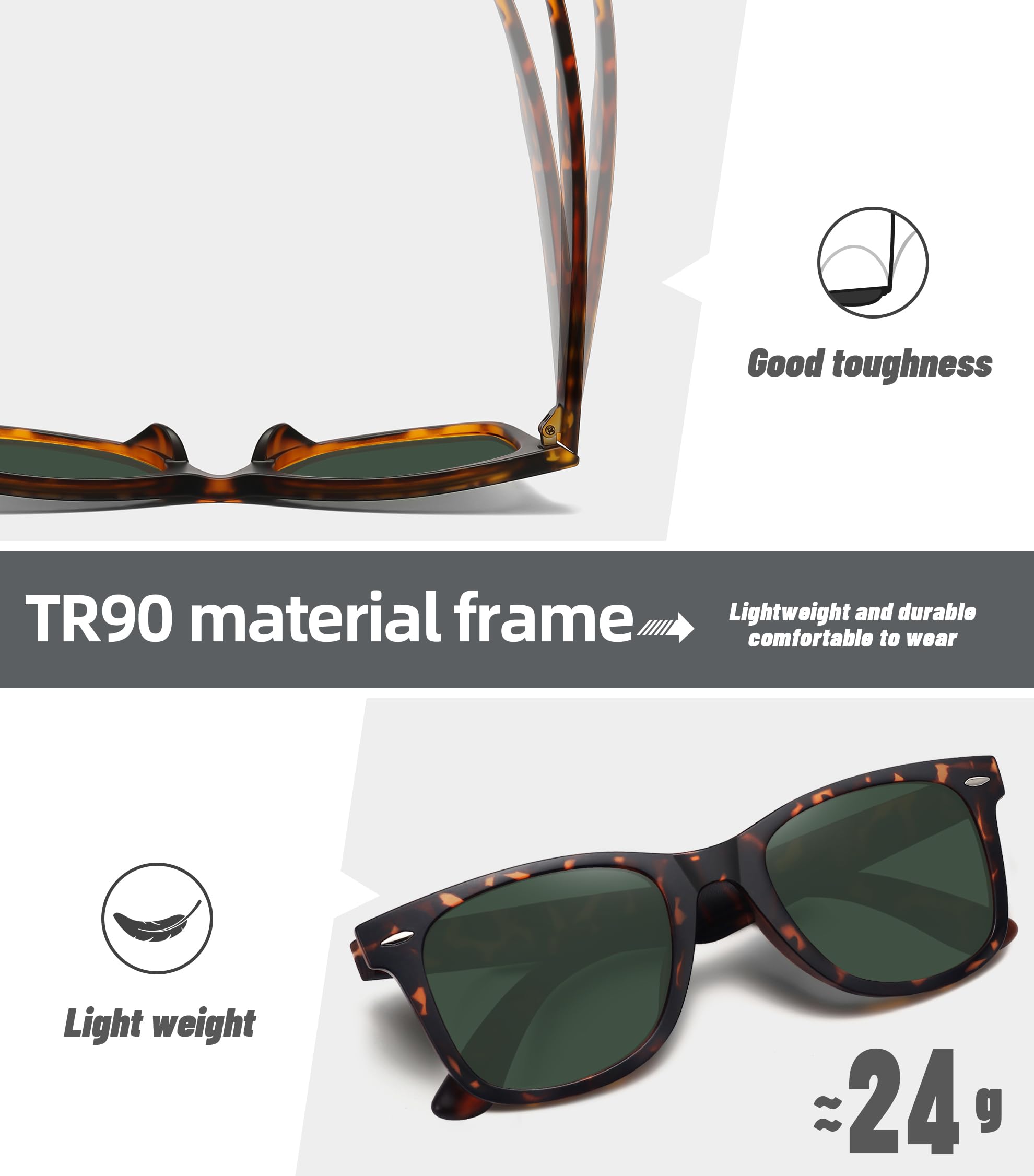 Foto 6 pulgar | Gafas De Sol Meetsun Classic Retro Square Polarizadas Uv400 - Venta Internacional.