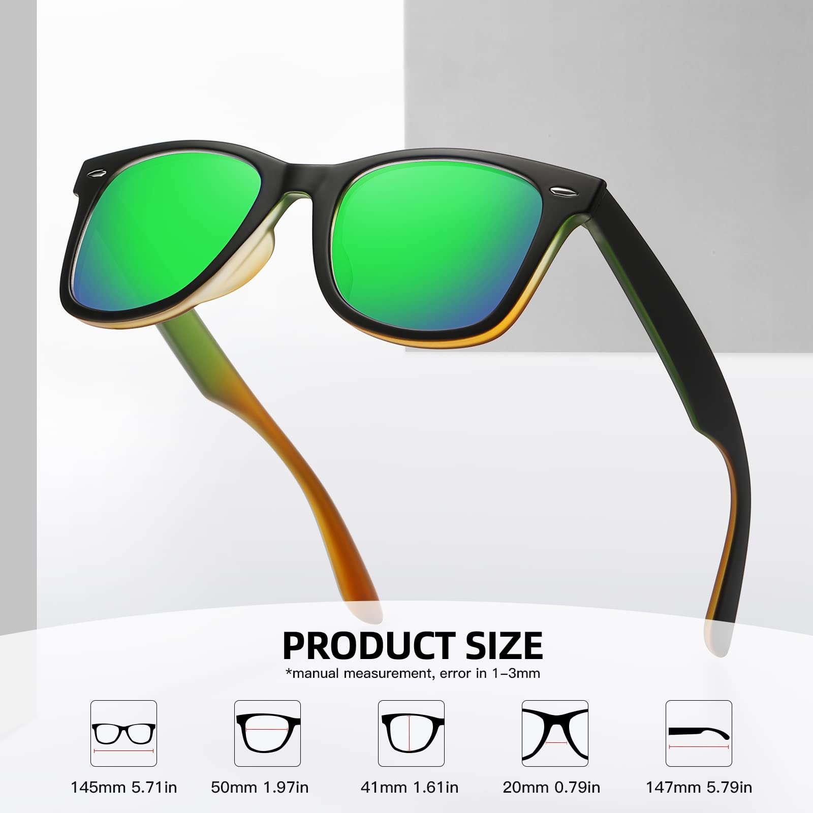 Foto 5 pulgar | Gafas De Sol Meetsun Classic Retro Square Polarizadas Uv400 - Venta Internacional.