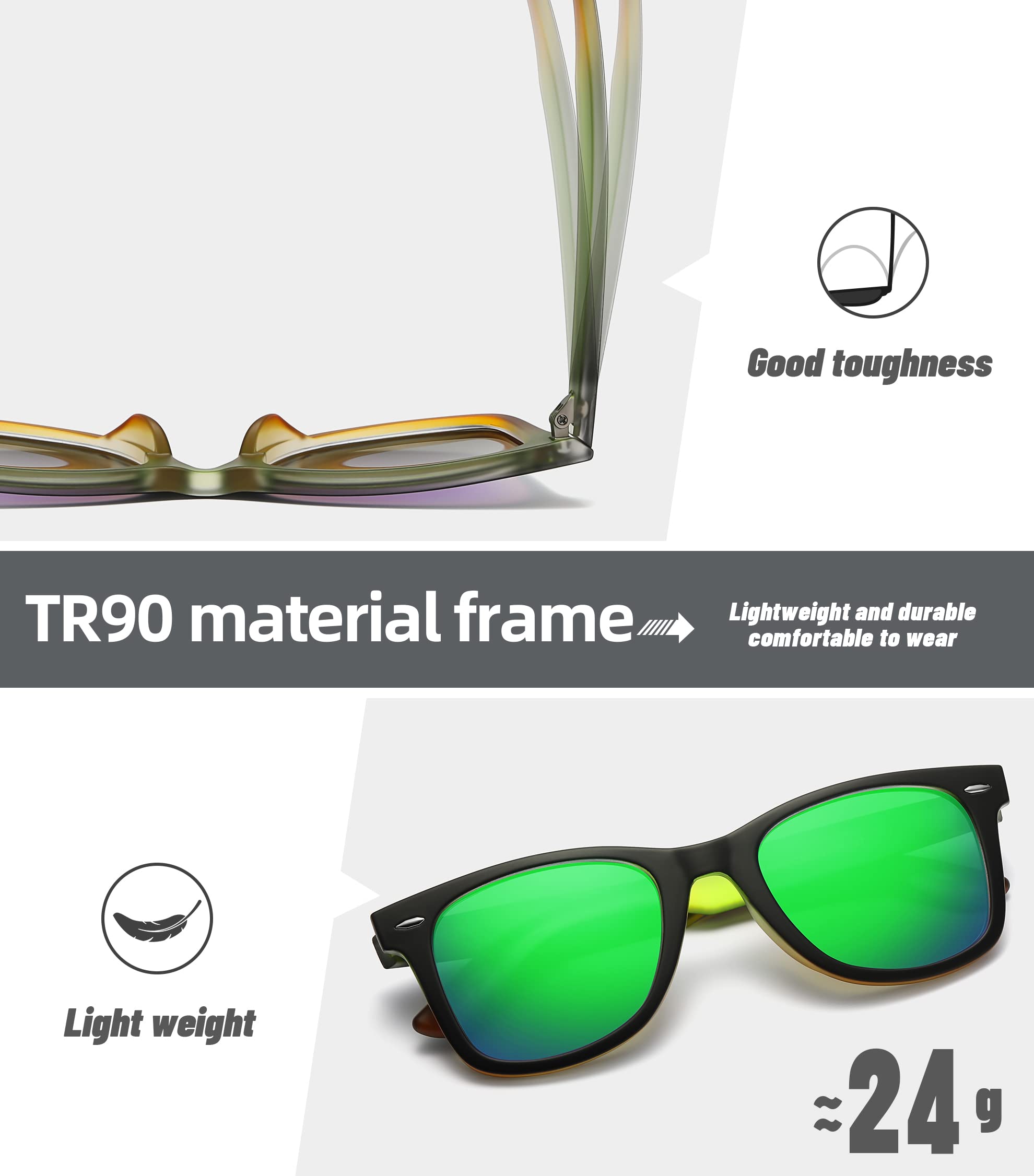 Foto 6 pulgar | Gafas De Sol Meetsun Classic Retro Square Polarizadas Uv400 - Venta Internacional.