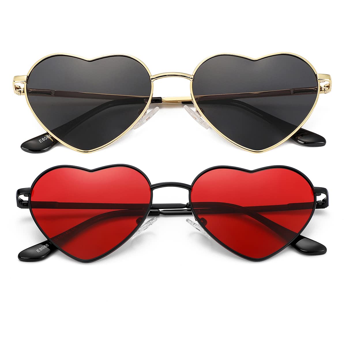 Foto 1 | Gafas De Sol Jovakit Polarized Heart Para Mujer Dorado/gris+negro/rojo - Venta Internacional.