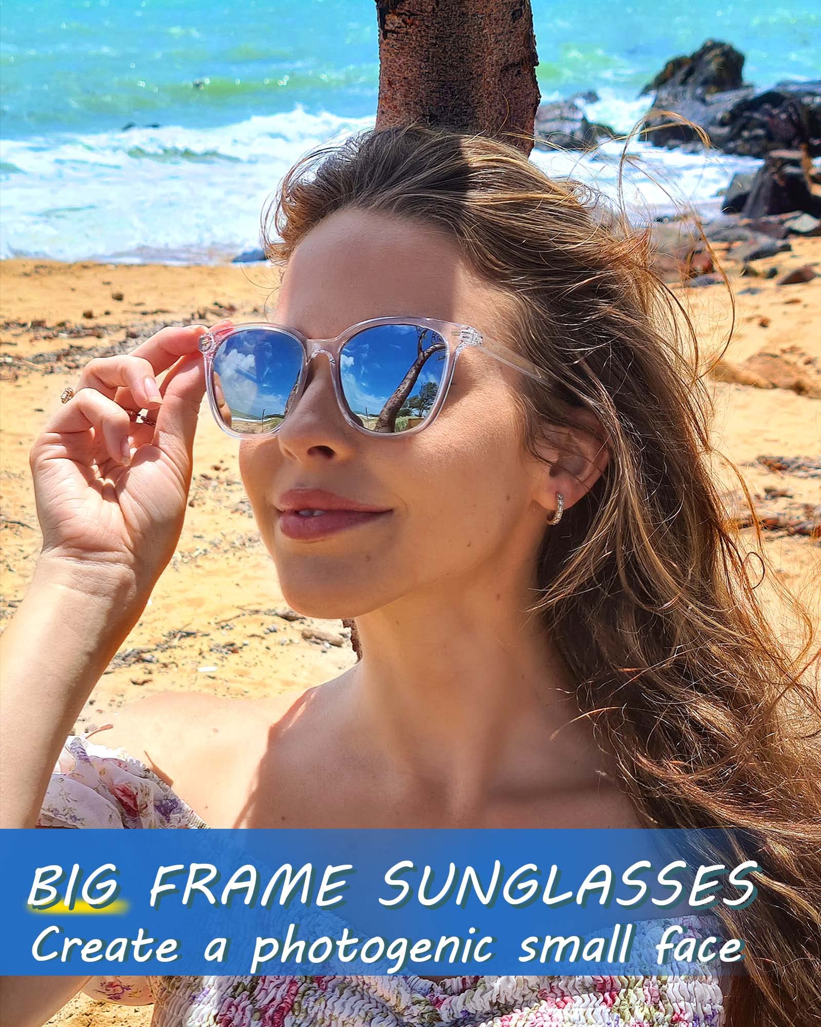 Foto 3 pulgar | Gafas De Sol Myiaur Polarizadas Cuadradas Con Espejo Para Mujer - Venta Internacional.