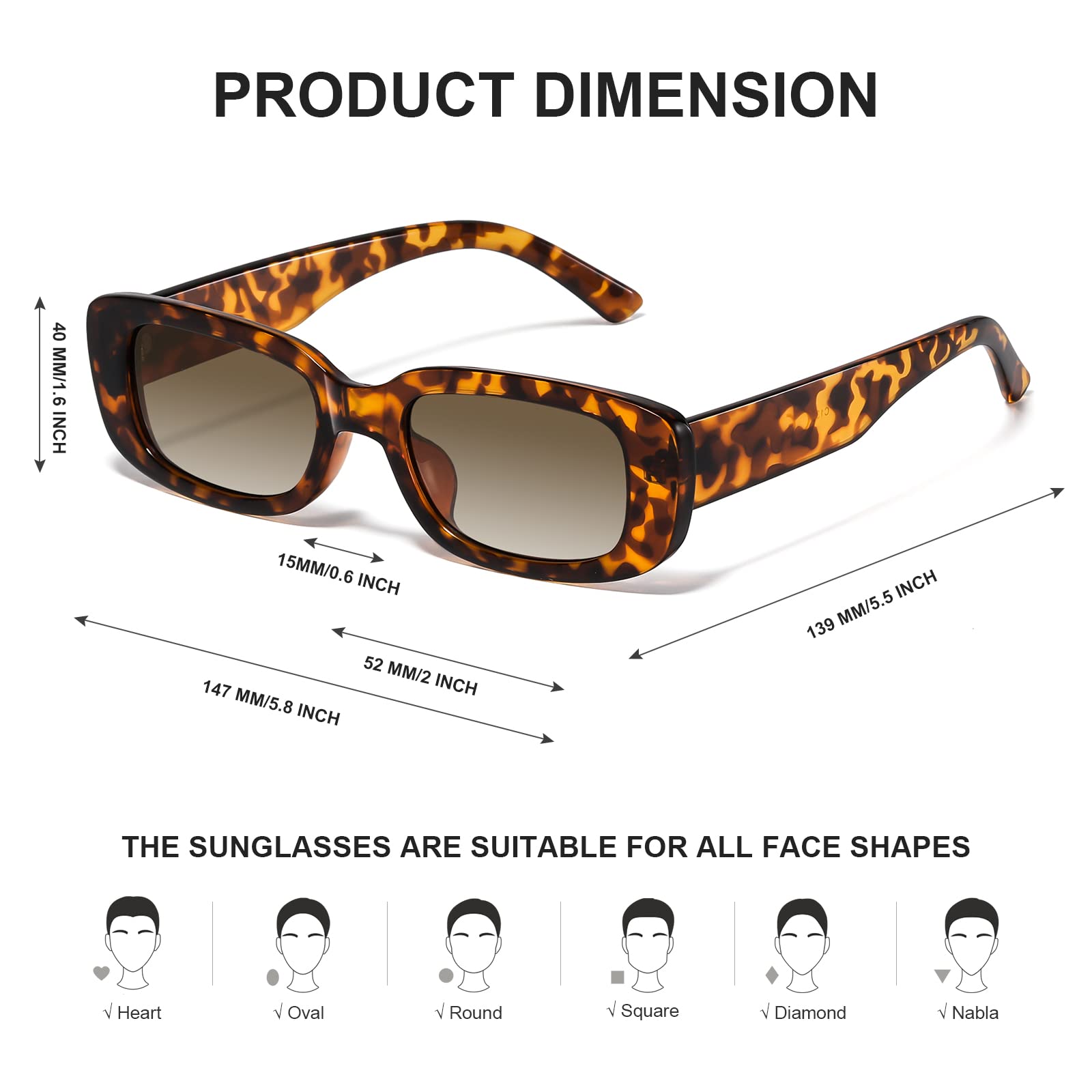 Foto 5 pulgar | Gafas De Sol Jaspin Y2k Rectangulares Uv400 Para Mujeres Y Hombres - Venta Internacional.