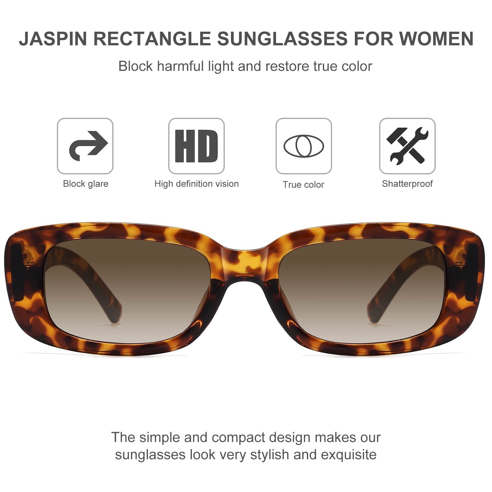 Foto 6 pulgar | Gafas De Sol Jaspin Y2k Rectangulares Uv400 Para Mujeres Y Hombres - Venta Internacional.