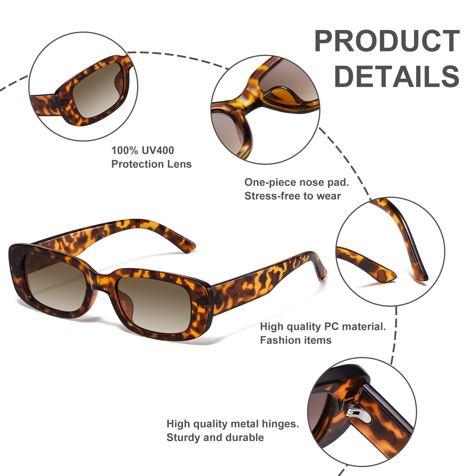 Foto 7 pulgar | Gafas De Sol Jaspin Y2k Rectangulares Uv400 Para Mujeres Y Hombres - Venta Internacional.