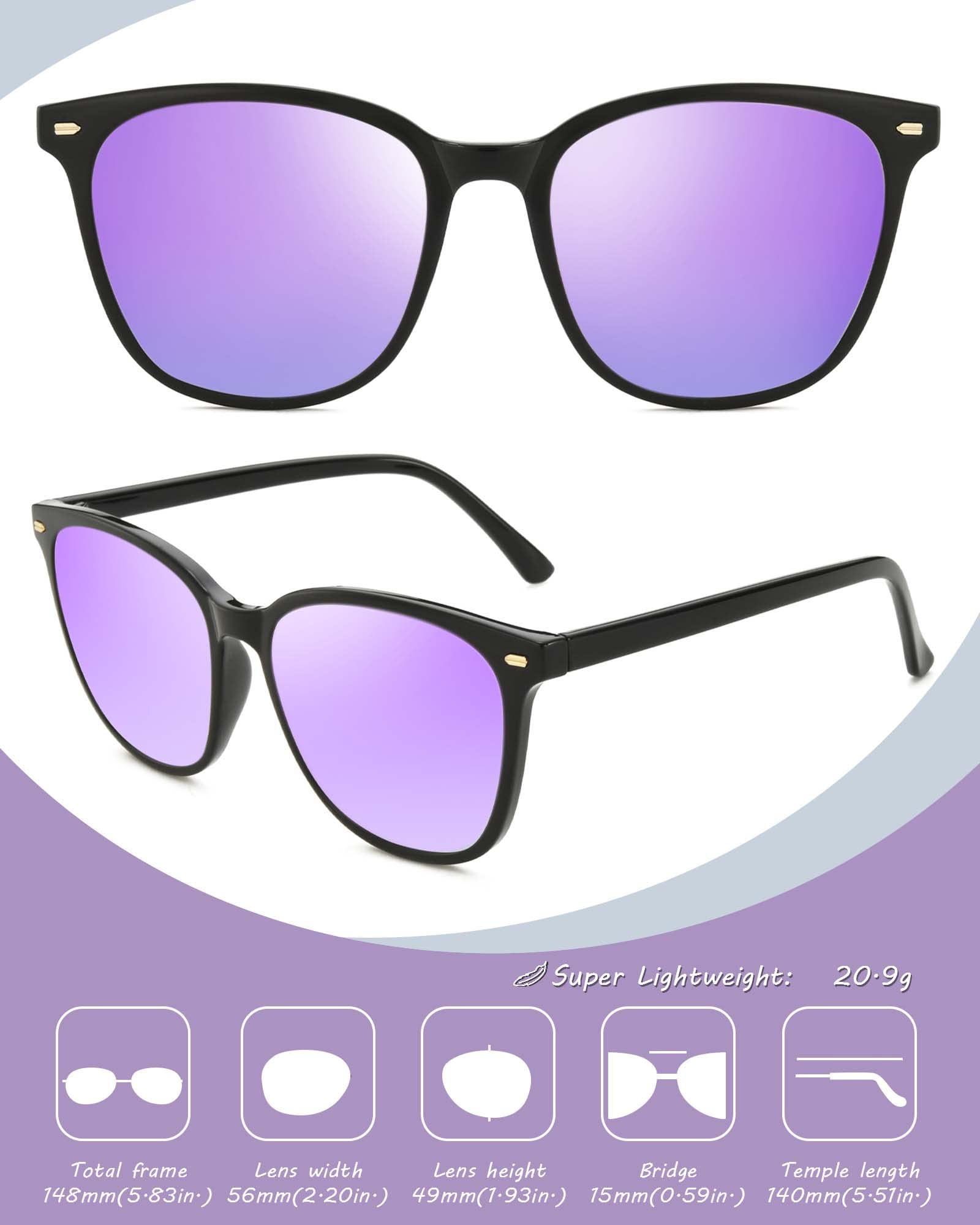 Foto 3 | Gafas De Sol Myiaur Polarizadas Cuadradas Con Espejo Para Mujer - Venta Internacional.