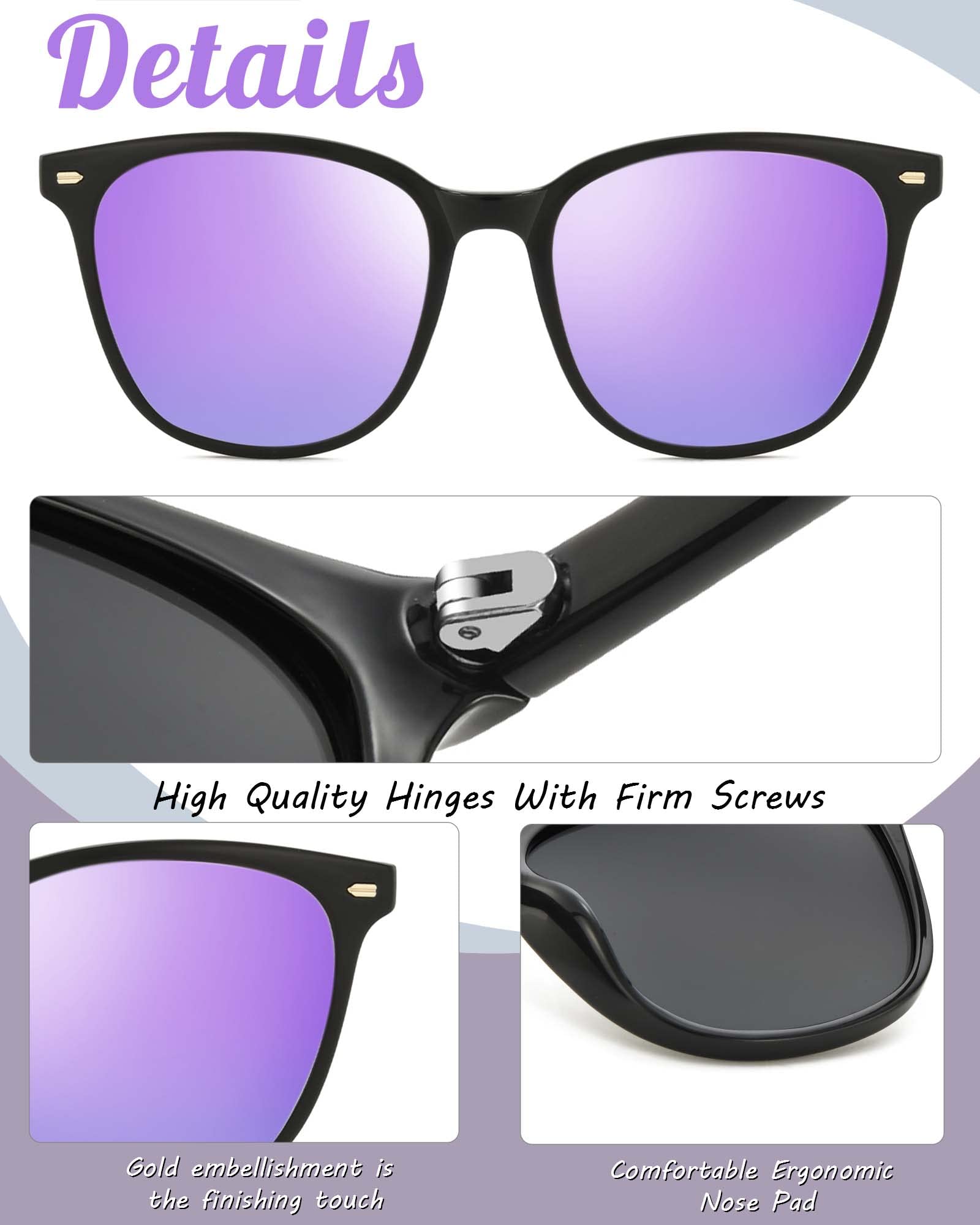 Foto 5 pulgar | Gafas De Sol Myiaur Polarizadas Cuadradas Con Espejo Para Mujer - Venta Internacional.