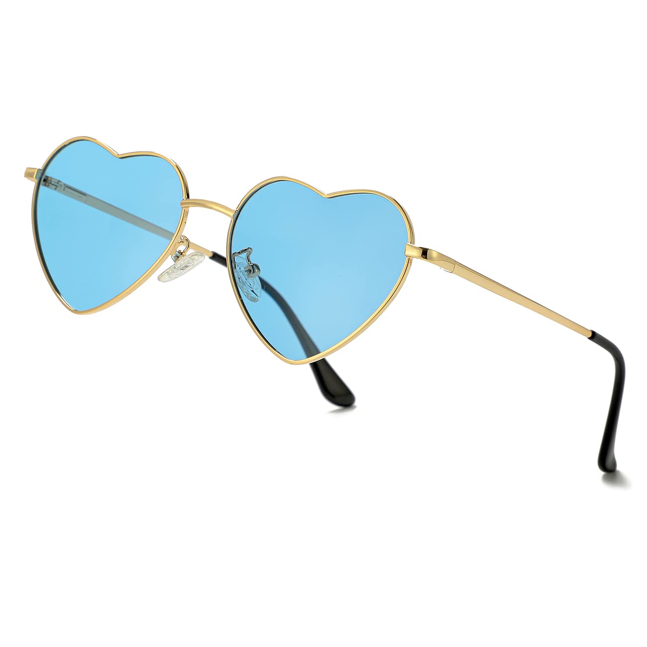 Foto 2 pulgar | Gafas De Sol Jovakit Polarized Heart Para Mujer Dorado/azul - Venta Internacional.