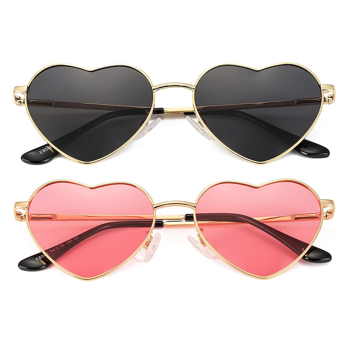 Foto 2 pulgar | Gafas De Sol Jovakit Polarized Heart Para Mujer Dorado/gris+dorado/rosa - Venta Internacional.