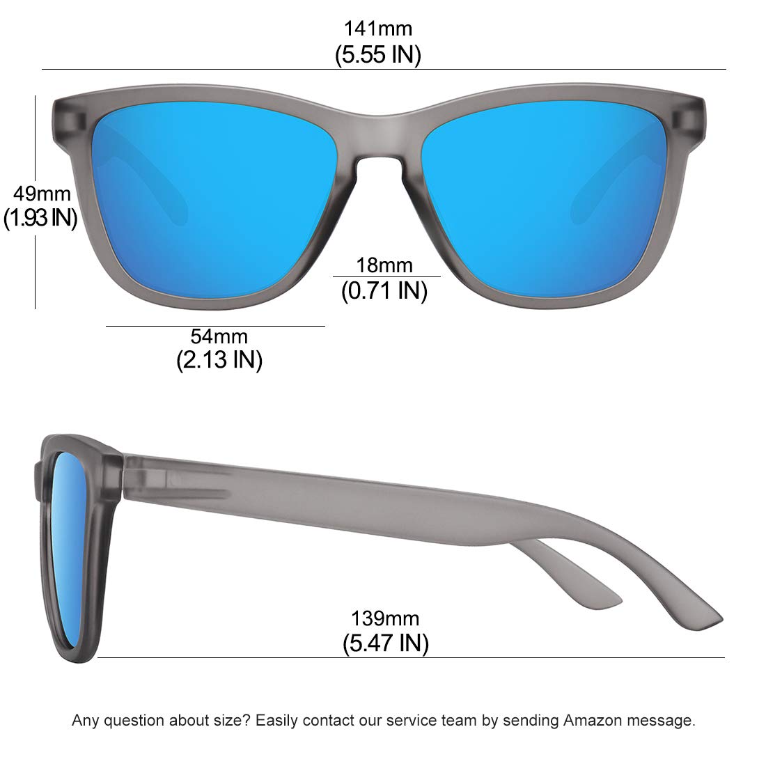 Foto 5 pulgar | Gafas De Sol Meetsun Classic Retro Designer Polarizadas En Gris - Venta Internacional.