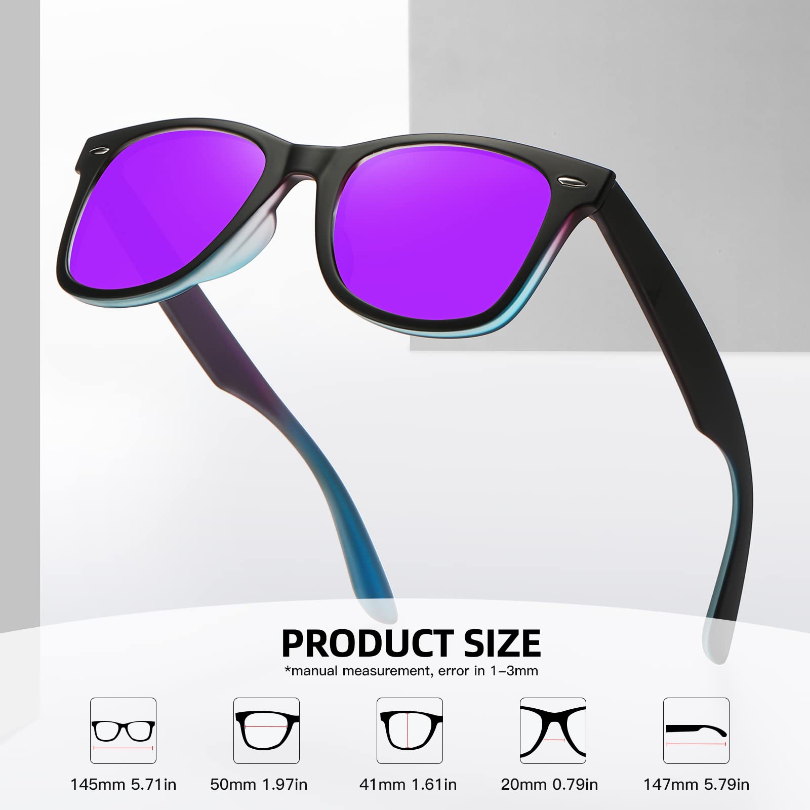 Foto 4 | Gafas De Sol Meetsun Classic Retro Square Polarizadas Uv400 - Venta Internacional.