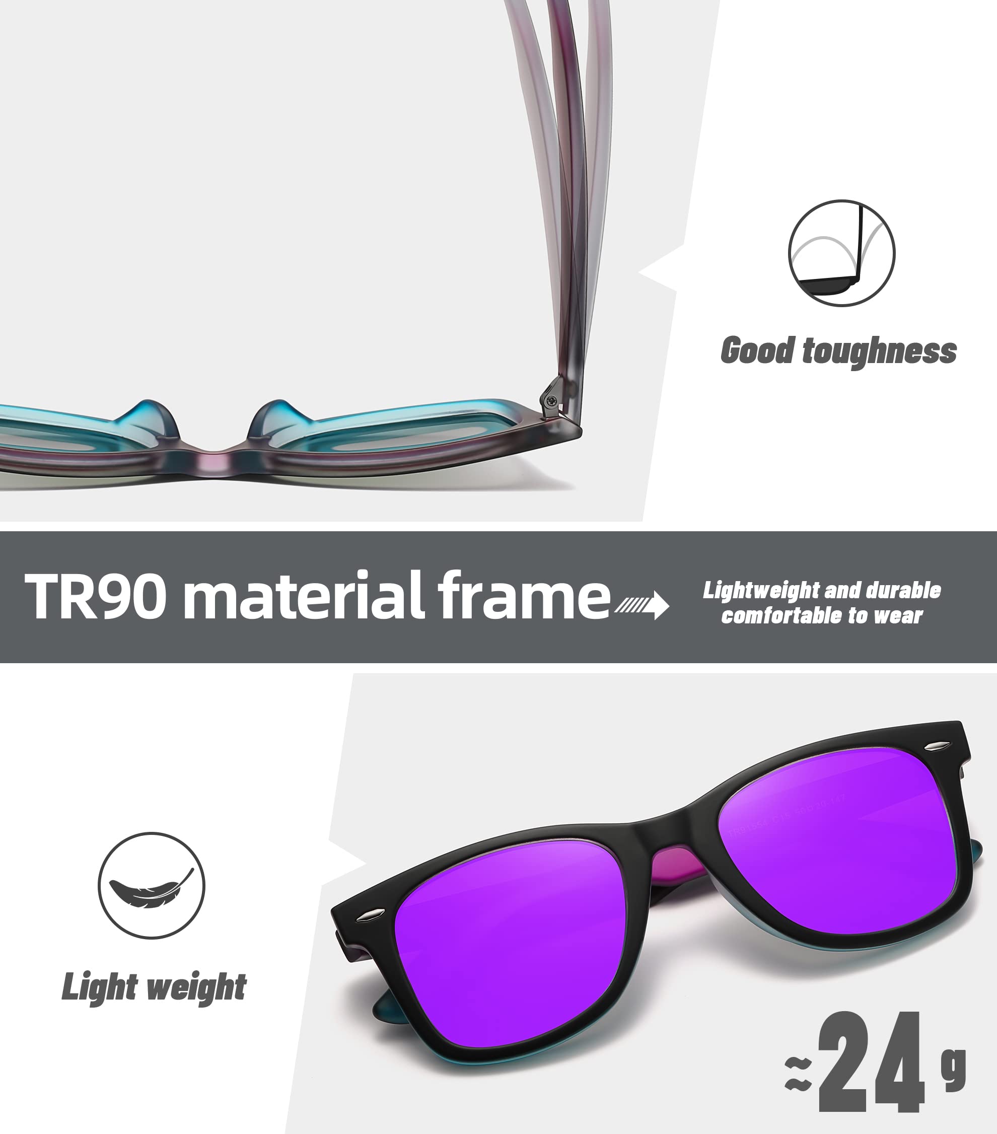 Foto 5 | Gafas De Sol Meetsun Classic Retro Square Polarizadas Uv400 - Venta Internacional.