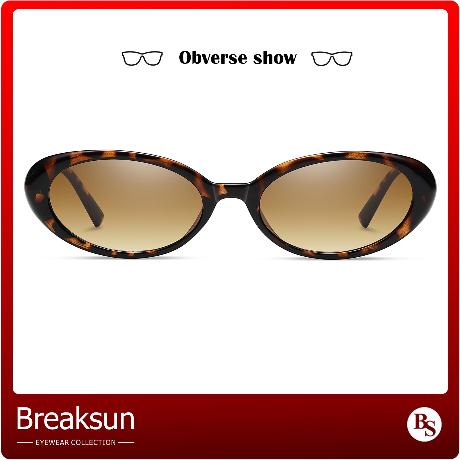 Foto 4 | Gafas De Sol Breaksun Retro Oval 90s Vintage Para Mujer Y Hombre - Venta Internacional.