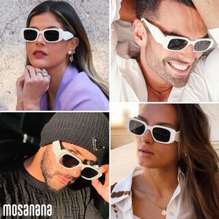 Foto 3 | Gafas De Sol Mosanana Trendy Rectangle Creamy White Para Mujer Y Hombre - Venta Internacional.
