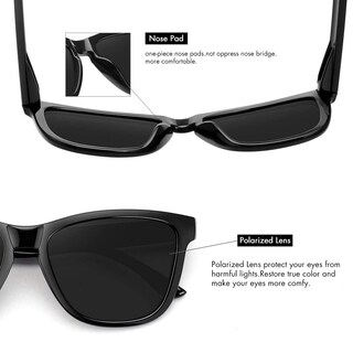 Foto 5 | Gafas De Sol Meetsun Classic Retro Designer Polarizadas Negras - Venta Internacional.