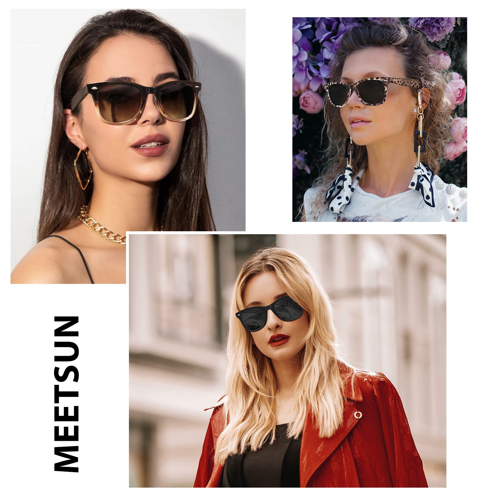 Foto 2 | Gafas De Sol Meetsun  Retro  Polarizadas  100% Protección Uv (paquete De 3) - Venta Internacional.