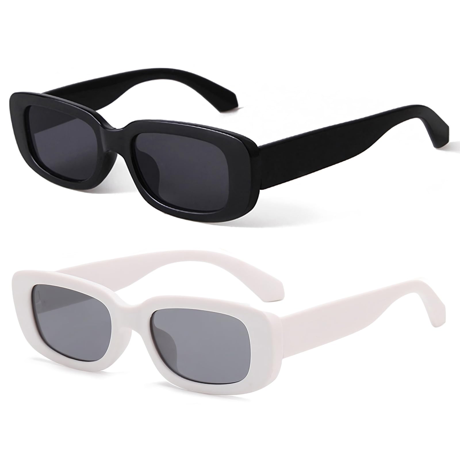 Foto 2 pulgar | Gafas De Sol Kuguaok  Retro  Rectangulares  Uv400  Para Mujer Y Hombre  Paquete De 2 - Venta Internacional.