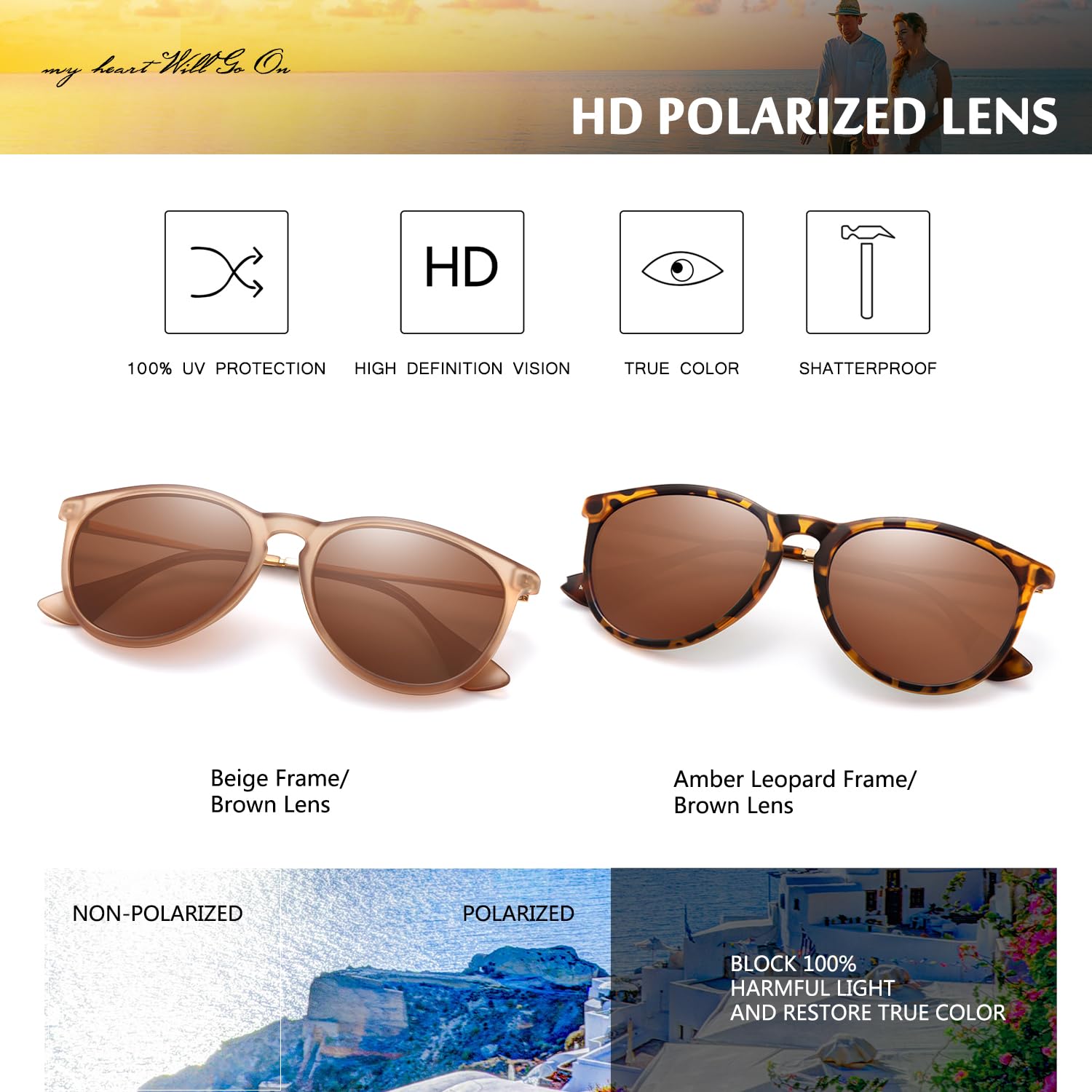 Foto 3 pulgar | Gafas De Sol Chbp Polarizadas Con Protección Uv400  Lente Redonda Retro - Venta Internacional.