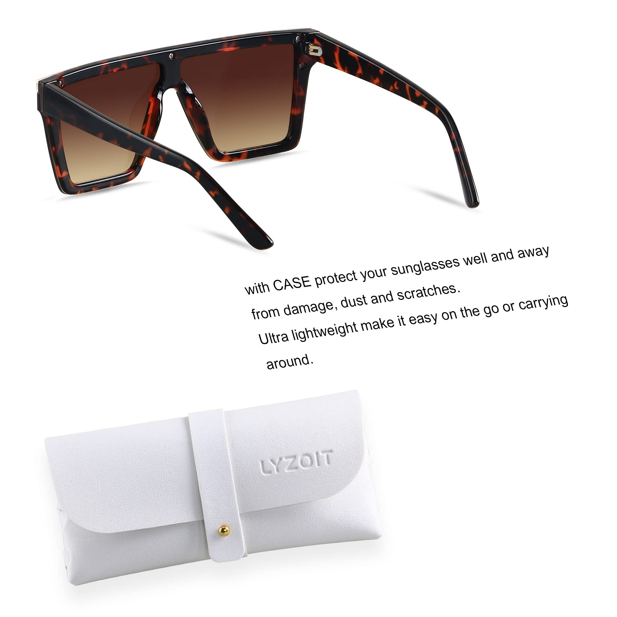 Foto 3 pulgar | Gafas De Sol Lyzoit Cuadradas De Gran Tamaño Para Mujer Y Hombre Uv400 - Venta Internacional.