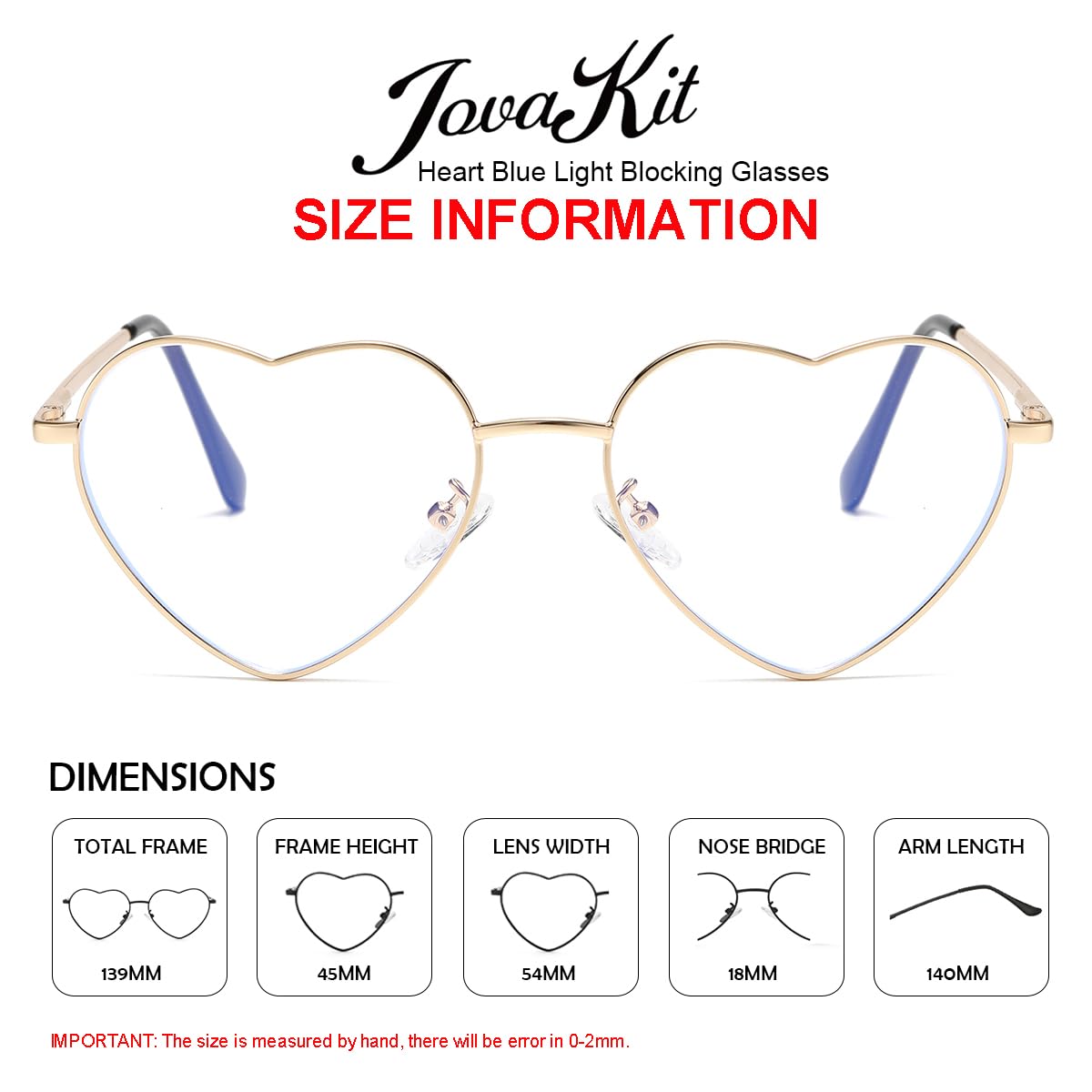 Foto 2 | Gafas De Sol Jovakit Polarized Heart Para Mujer Con Montura Dorada - Venta Internacional.