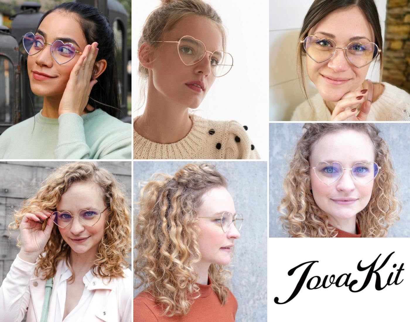 Foto 5 pulgar | Gafas De Sol Jovakit Polarized Heart Para Mujer Con Montura Dorada - Venta Internacional.