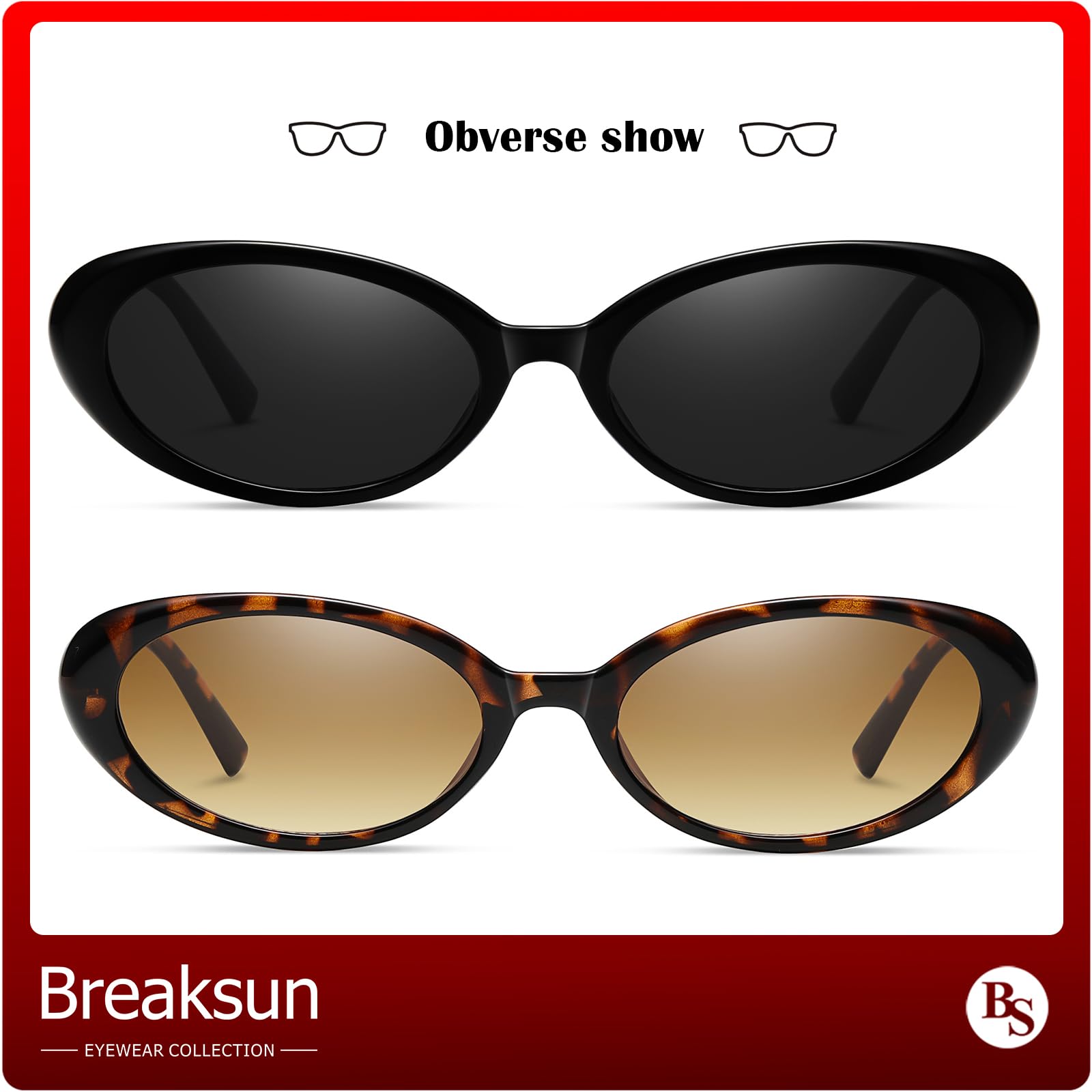 Foto 5 pulgar | Gafas De Sol Breaksun Retro Oval 90s Vintage Para Mujer Y Hombre - Venta Internacional.