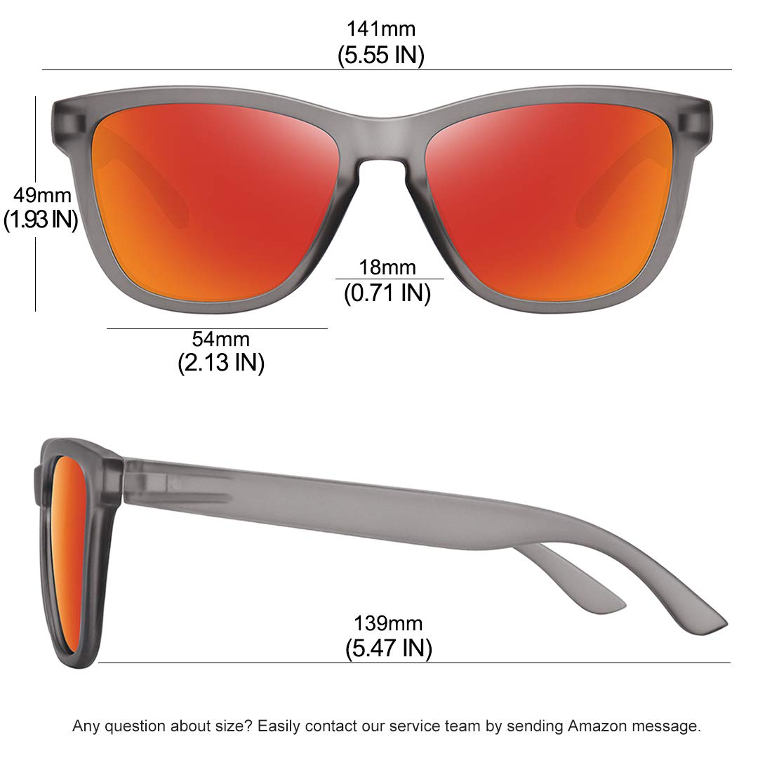Foto 5 pulgar | Gafas De Sol Meetsun Polarized Uv400 Protection Gris/naranja - Venta Internacional.