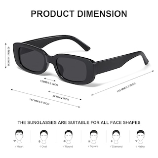 Foto 3 | Gafas De Sol Jaspin Y2k Rectangulares Uv400 Para Mujeres Y Hombres - Venta Internacional.