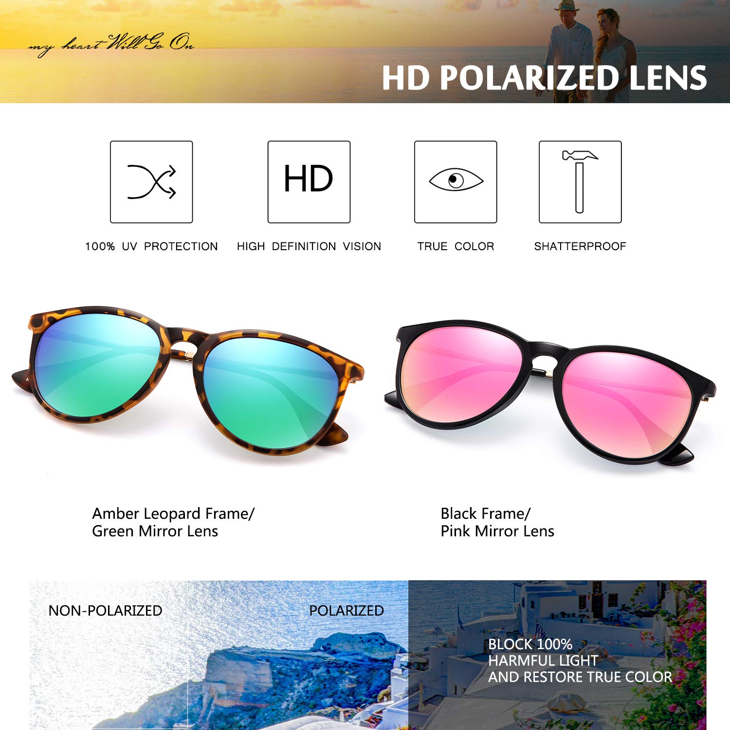 Foto 3 pulgar | Gafas De Sol Chbp Polarizadas Con Protección Uv400  Lente Redonda Retro - Venta Internacional.
