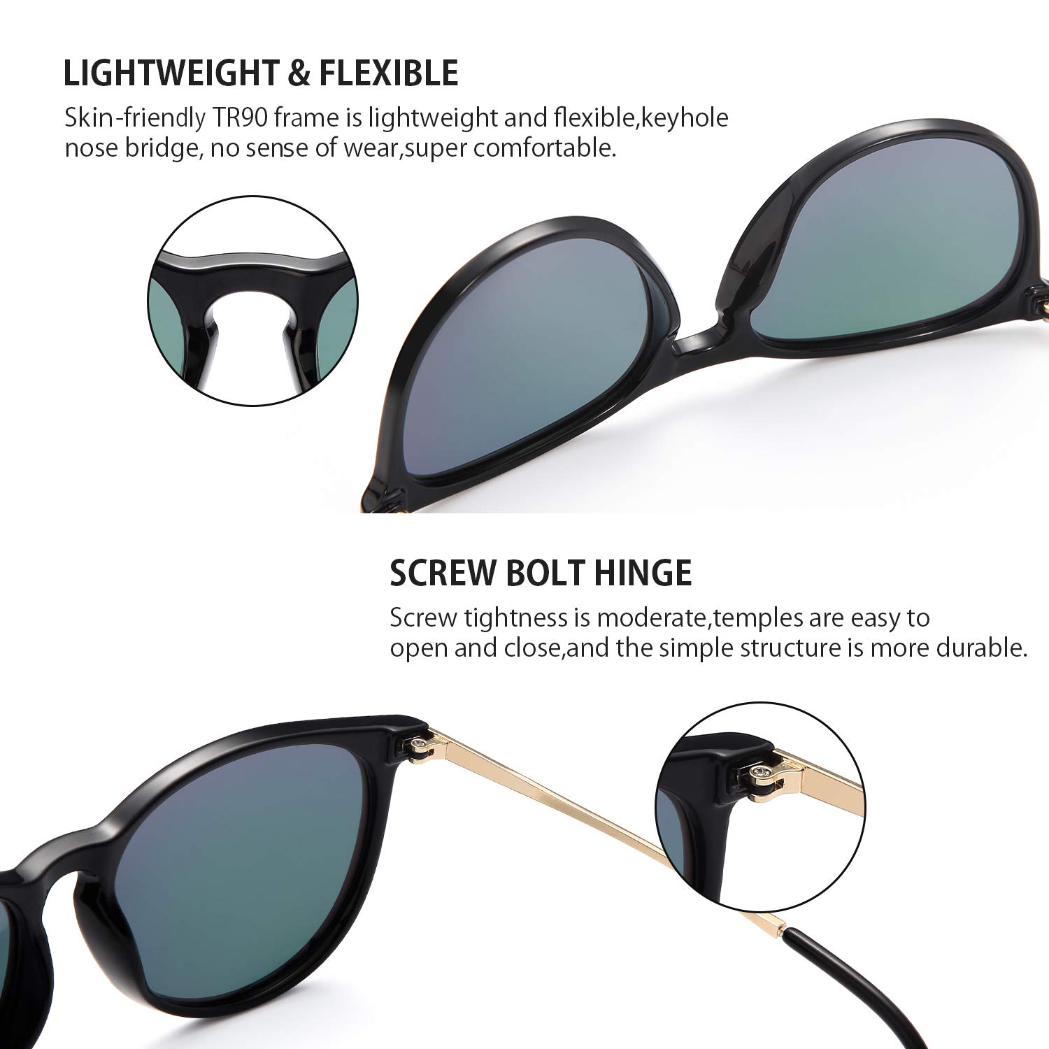 Foto 4 pulgar | Gafas De Sol Chbp Polarizadas Con Protección Uv400  Lente Redonda Retro - Venta Internacional.