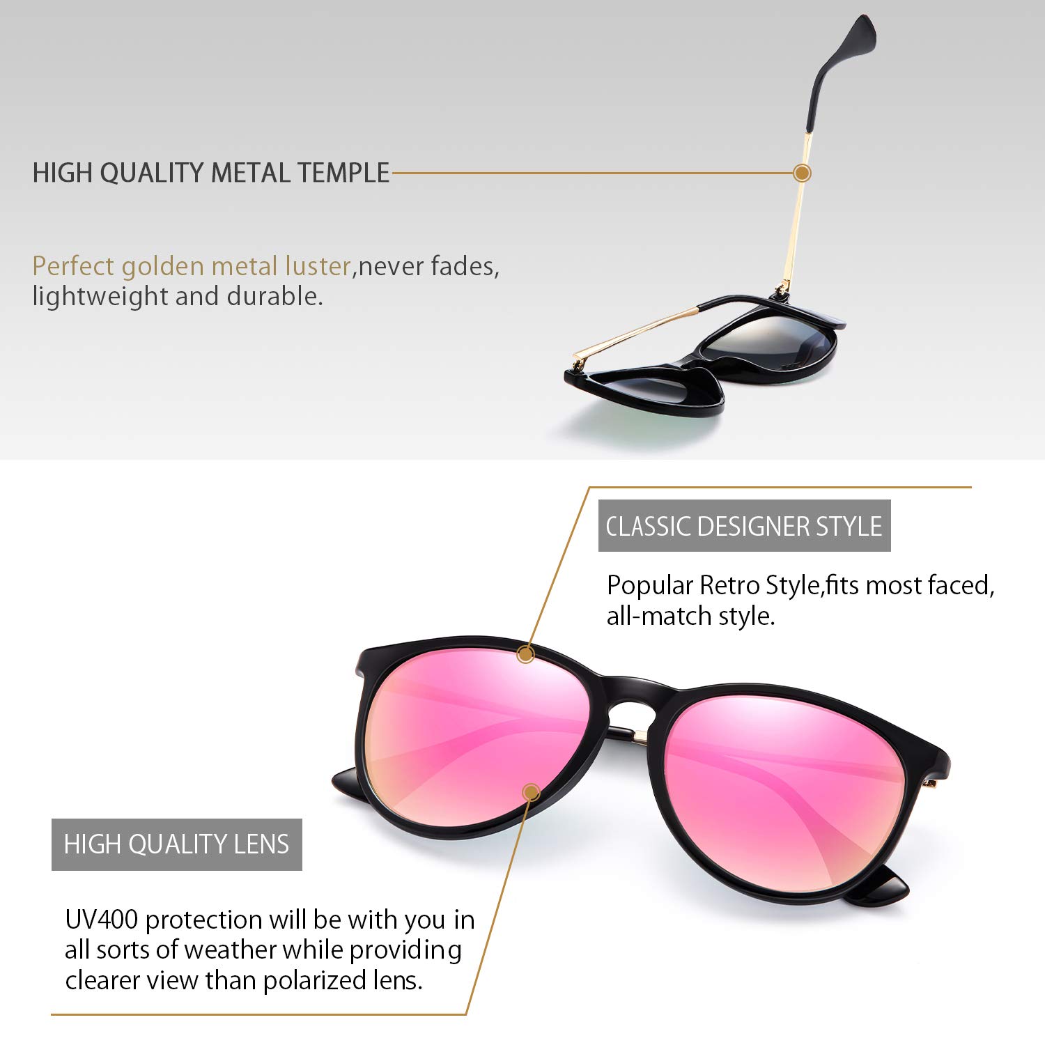 Foto 6 pulgar | Gafas De Sol Chbp Polarizadas Con Protección Uv400  Lente Redonda Retro - Venta Internacional.