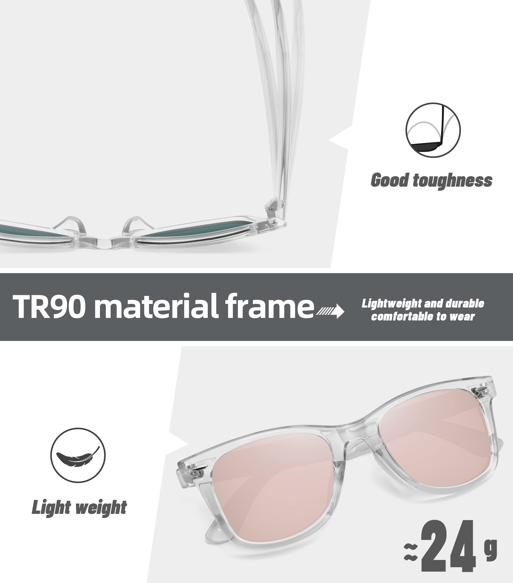 Foto 6 pulgar | Gafas De Sol Meetsun Classic Retro Square Polarizadas Para Mujer - Venta Internacional.