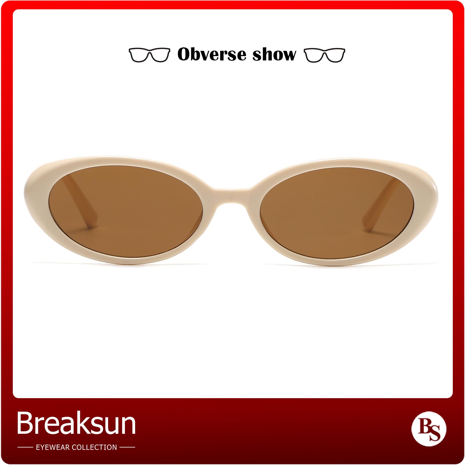 Foto 3 pulgar | Gafas De Sol Breaksun Retro Oval 90s Vintage Uv400 Para Mujer/hombre - Venta Internacional.