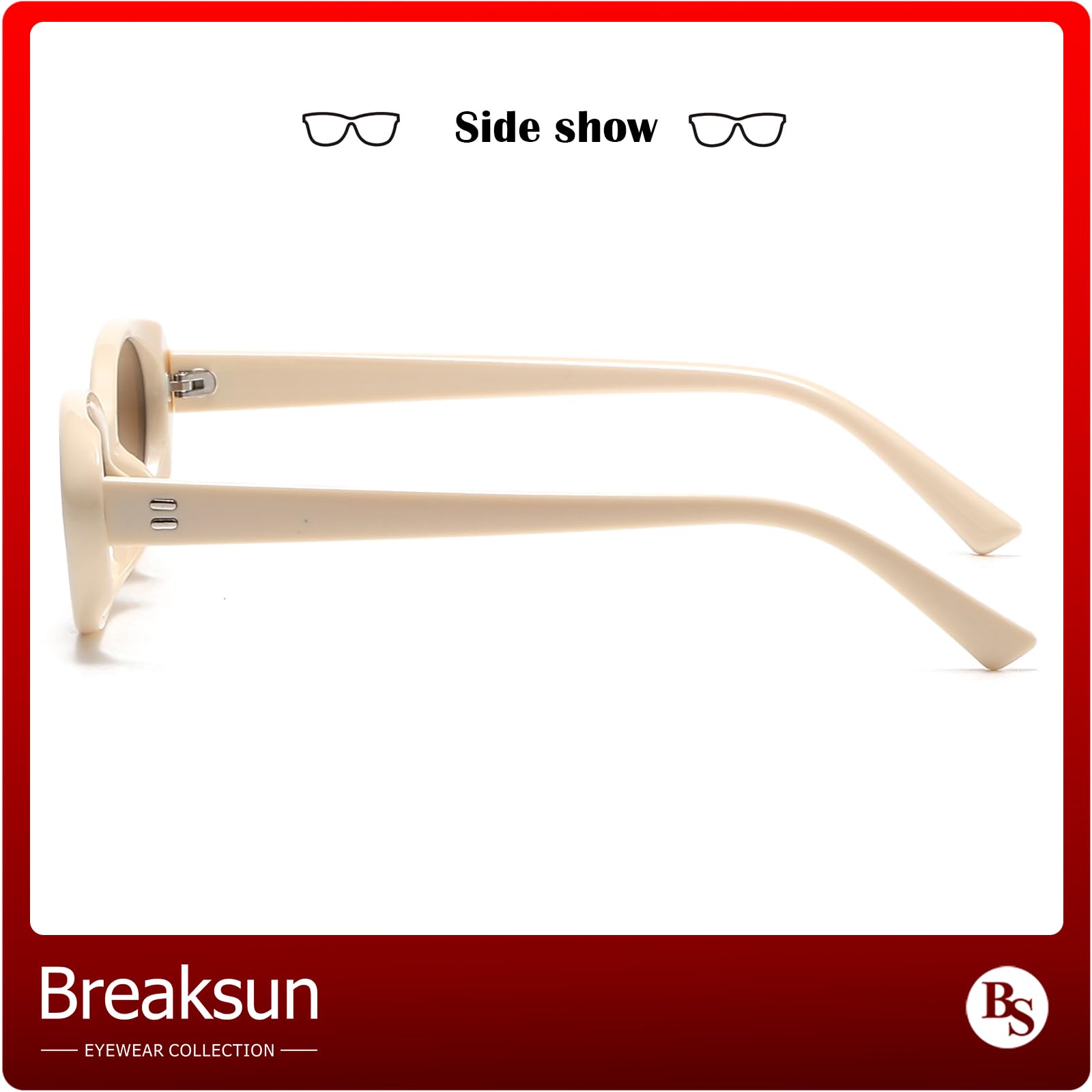 Foto 4 pulgar | Gafas De Sol Breaksun Retro Oval 90s Vintage Uv400 Para Mujer/hombre - Venta Internacional.